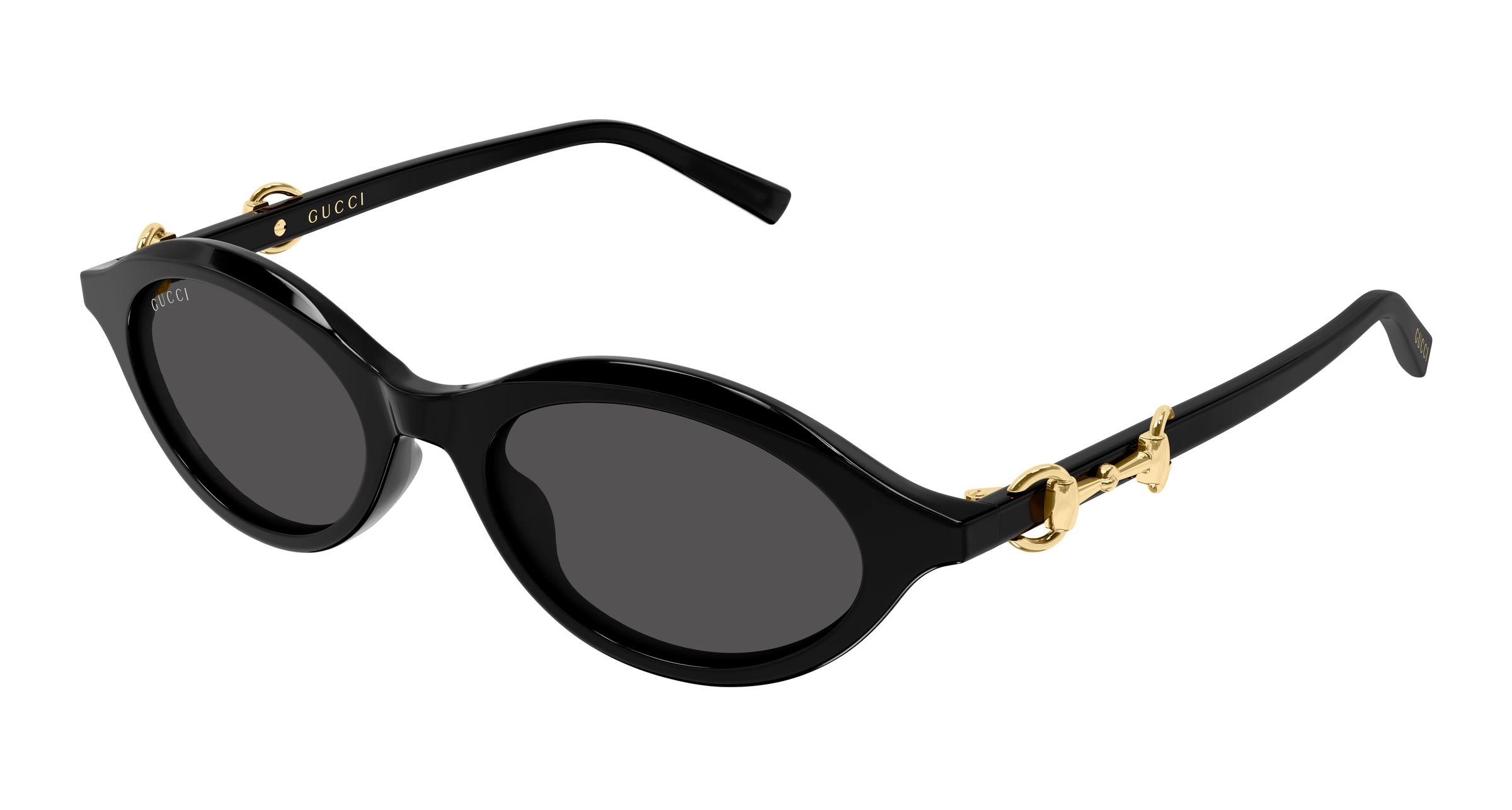Gucci Donna Gucci GG2215S 001 Occhiali da sole Acetato Nero Grigio Rotonda
