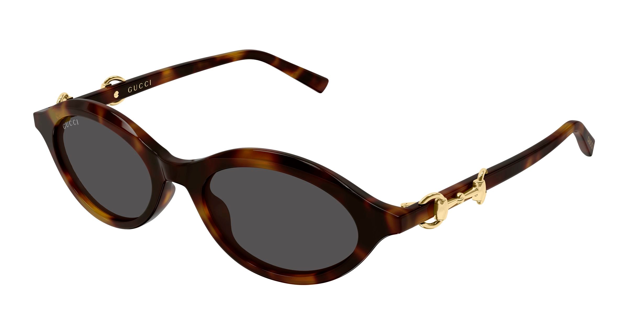 Gucci Donna Gucci GG2215S 003 Occhiali da sole Acetato Havana Grigio Rotonda