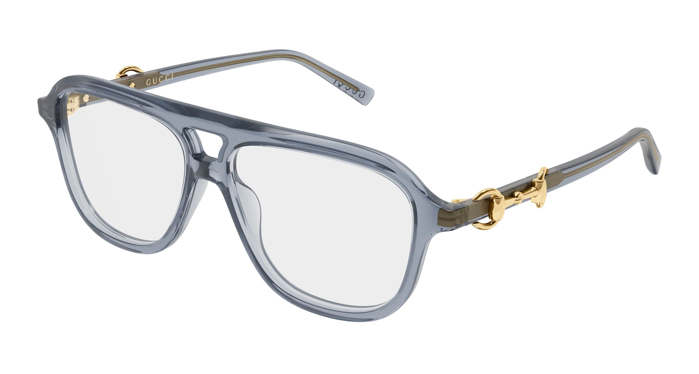 Gucci Donna Gucci GG2216O 003 Montature da vista Acetato Grigio Trasparente Pilot Gucci Donna Gucci GG2216O 003 Montature da vista Acetato Grigio Trasparente Pilot