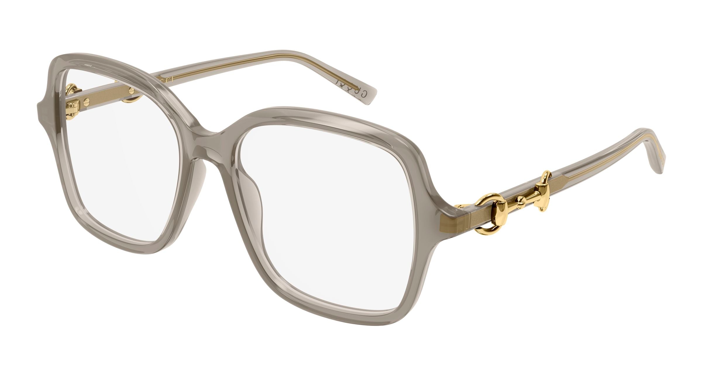 Gucci Donna Gucci GG2217O 003 Montature da vista Acetato Marrone Trasparente Farfalla