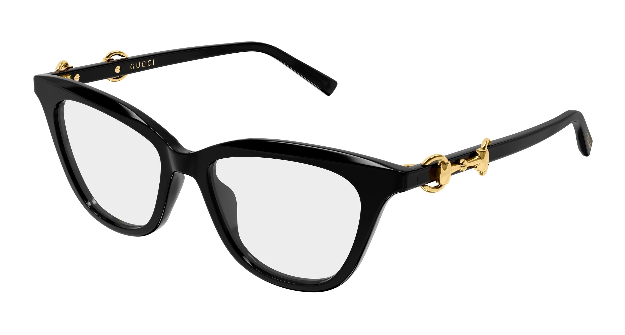 Gucci Donna Gucci GG2218O 005 Montature da vista Acetato Nero Trasparente Cat Eye