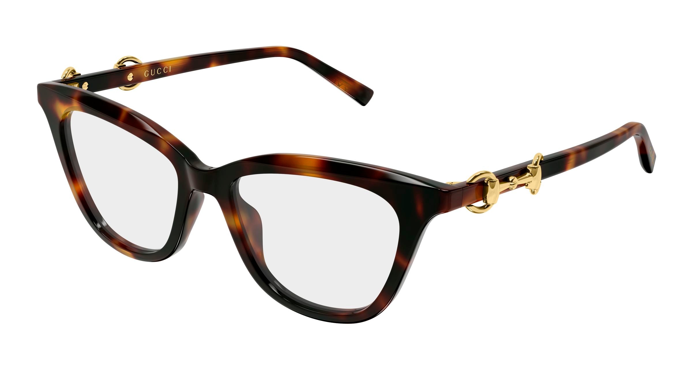 Gucci Donna Gucci GG2218O 006 Montature da vista Acetato Havana Trasparente Cat Eye Gucci Donna Gucci GG2218O 006 Montature da vista Acetato Havana Trasparente Cat Eye