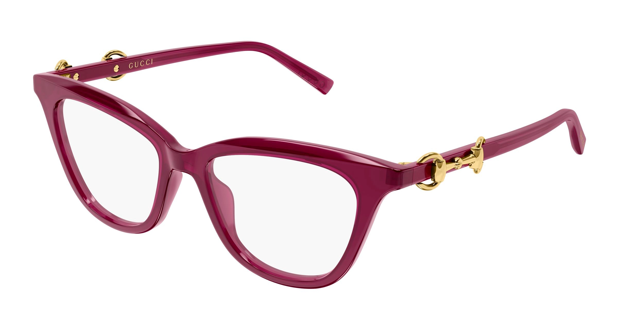 Gucci Donna Gucci GG2218O 007 Montature da vista Acetato Bordeaux Trasparente Cat Eye