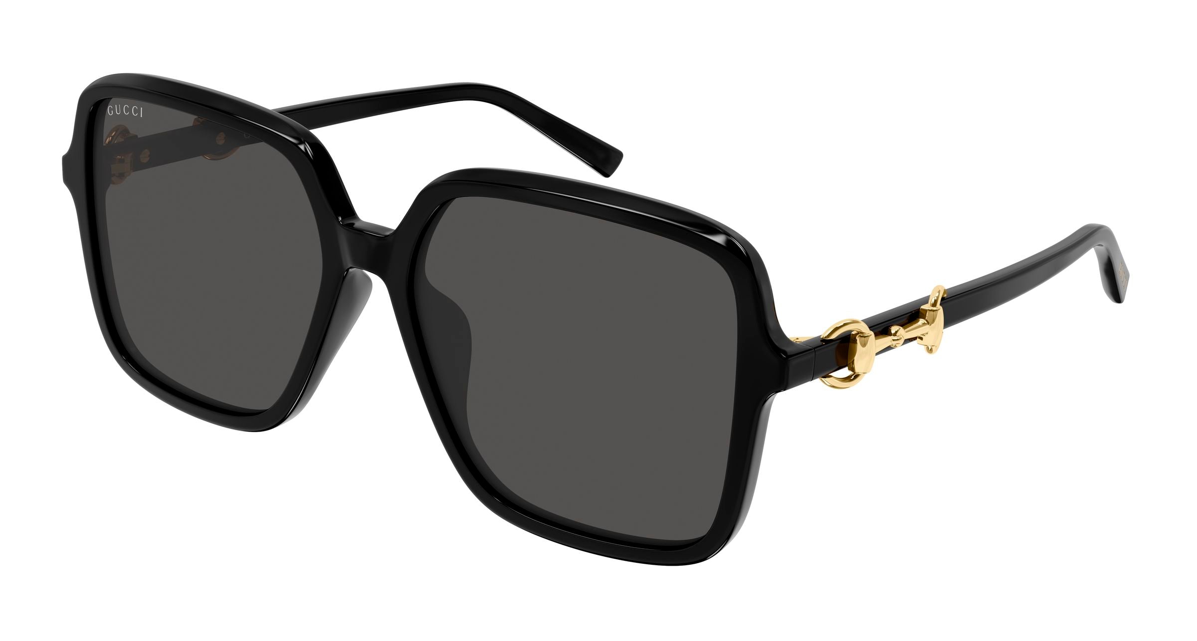 Gucci Donna Gucci GG2219SA 001 Occhiali da sole Acetato Nero Grigio Farfalla