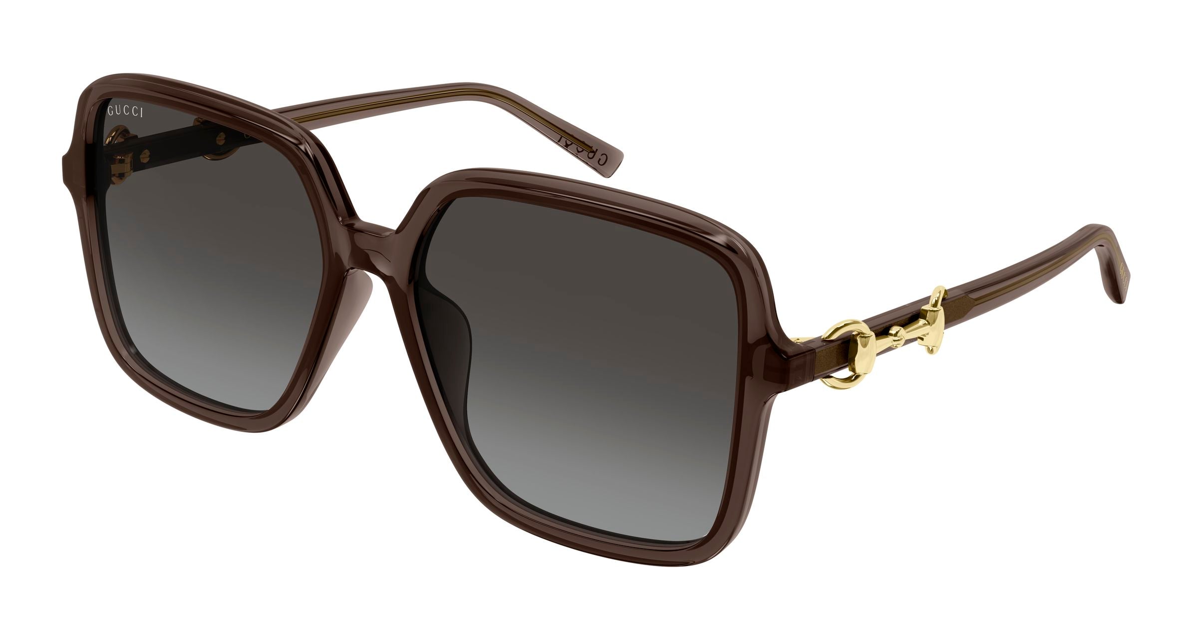 Gucci Donna Gucci GG2219SA 003 Occhiali da sole Acetato Marrone Grigio Farfalla Sfumato
