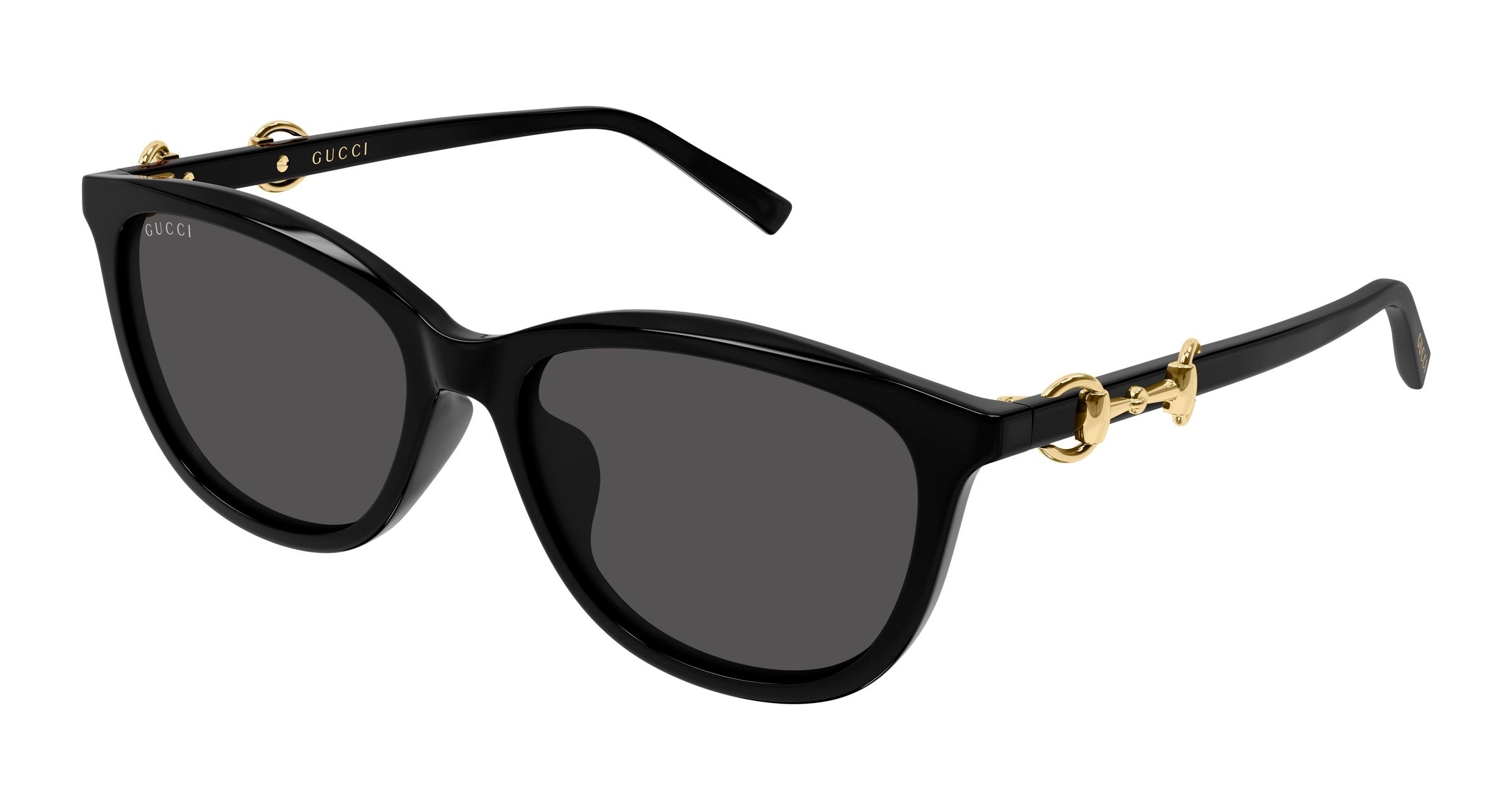 Gucci Donna Gucci GG2220SK 001 Occhiali da sole Acetato Nero Grigio Rotonda