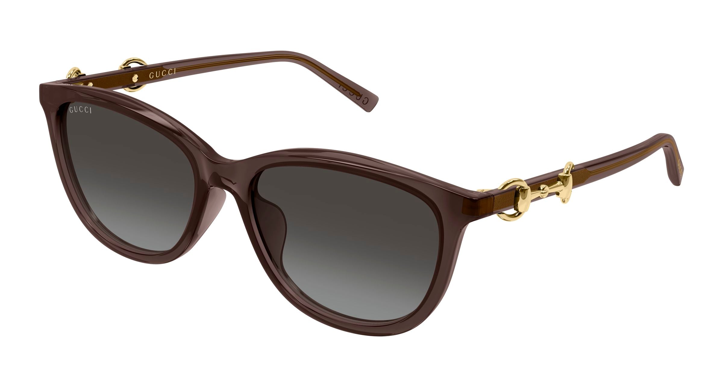 Gucci Donna Gucci GG2220SK 003 Occhiali da sole Acetato Marrone Grigio Rotonda Sfumato Gucci Donna Gucci GG2220SK 003 Occhiali da sole Acetato Marrone Grigio Rotonda Sfumato