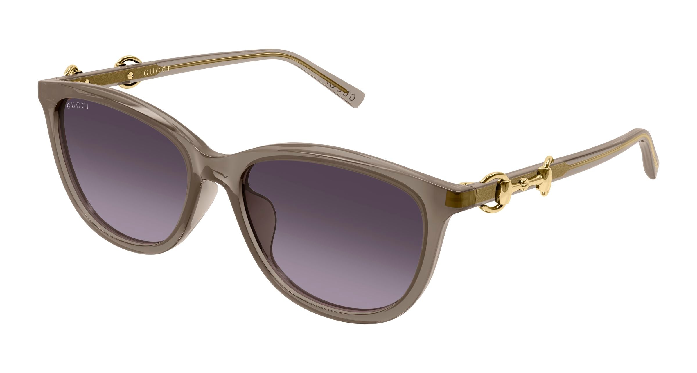 Gucci Donna Gucci GG2220SK 004 Occhiali da sole Acetato Marrone Viola Rotonda Sfumato