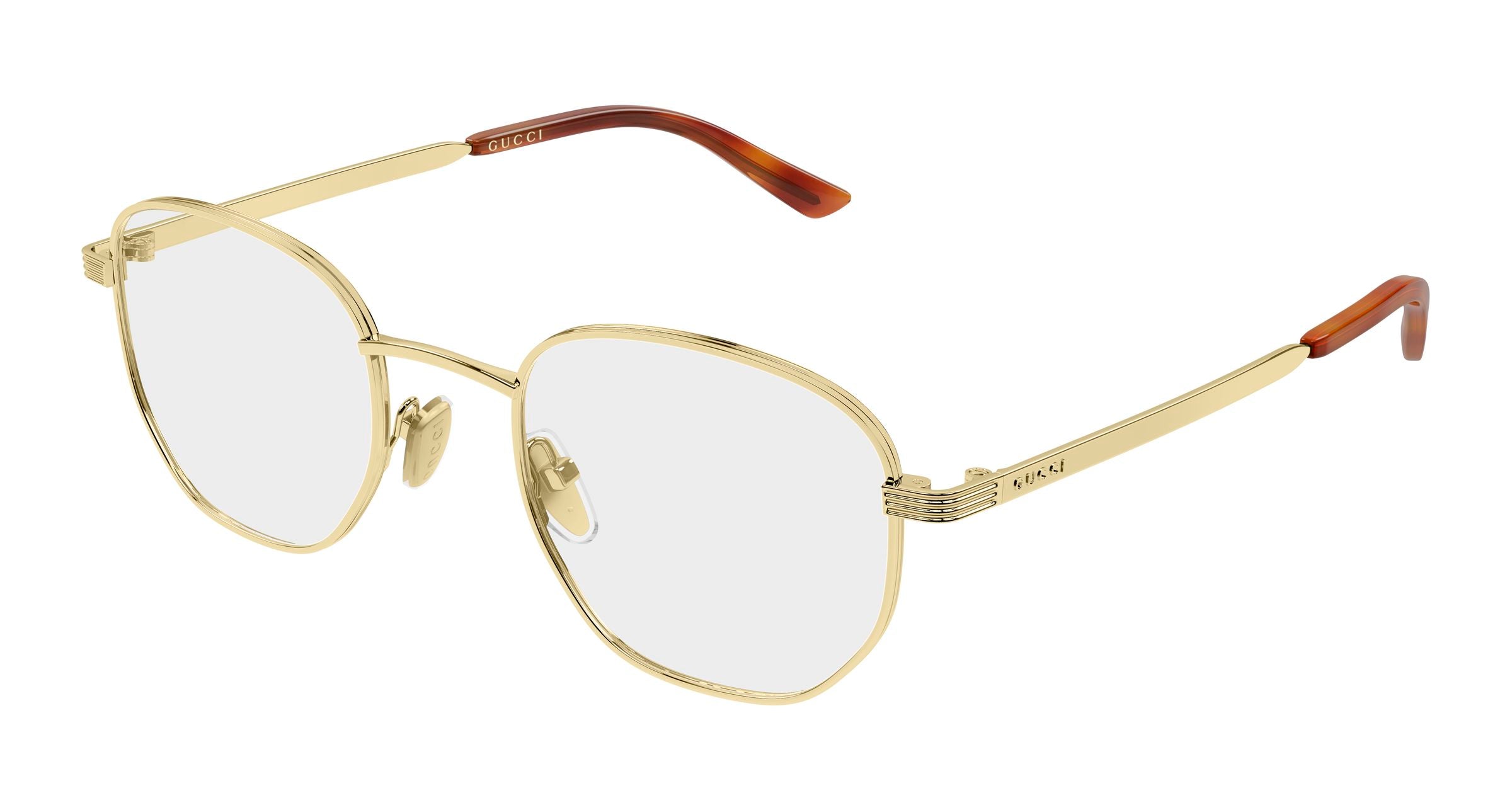 Gucci Donna Gucci GG2224O 002 Montature da vista Metallo Oro Trasparente Rotonda Gucci Donna Gucci GG2224O 002 Montature da vista Metallo Oro Trasparente Rotonda