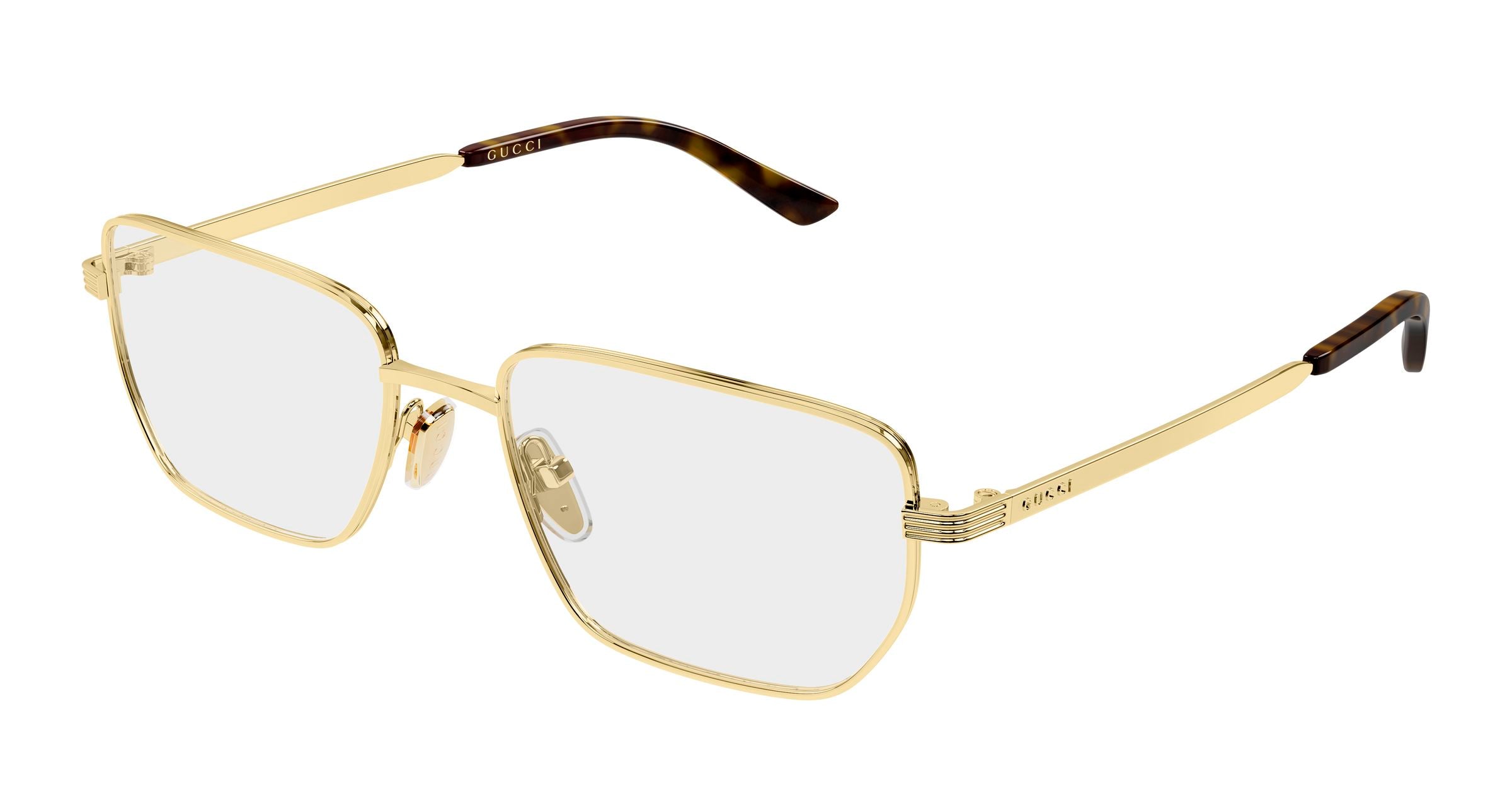 Gucci Donna Gucci GG2225O 002 Montature da vista Metallo Oro Trasparente Squadrata
