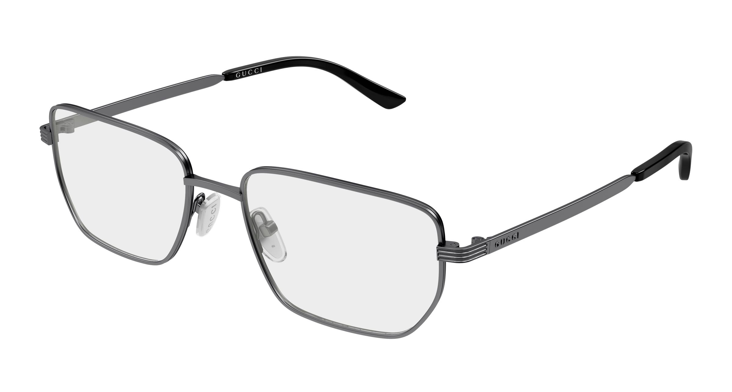 Gucci Donna Gucci GG2225O 006 Montature da vista Metallo Rutenio Trasparente Squadrata