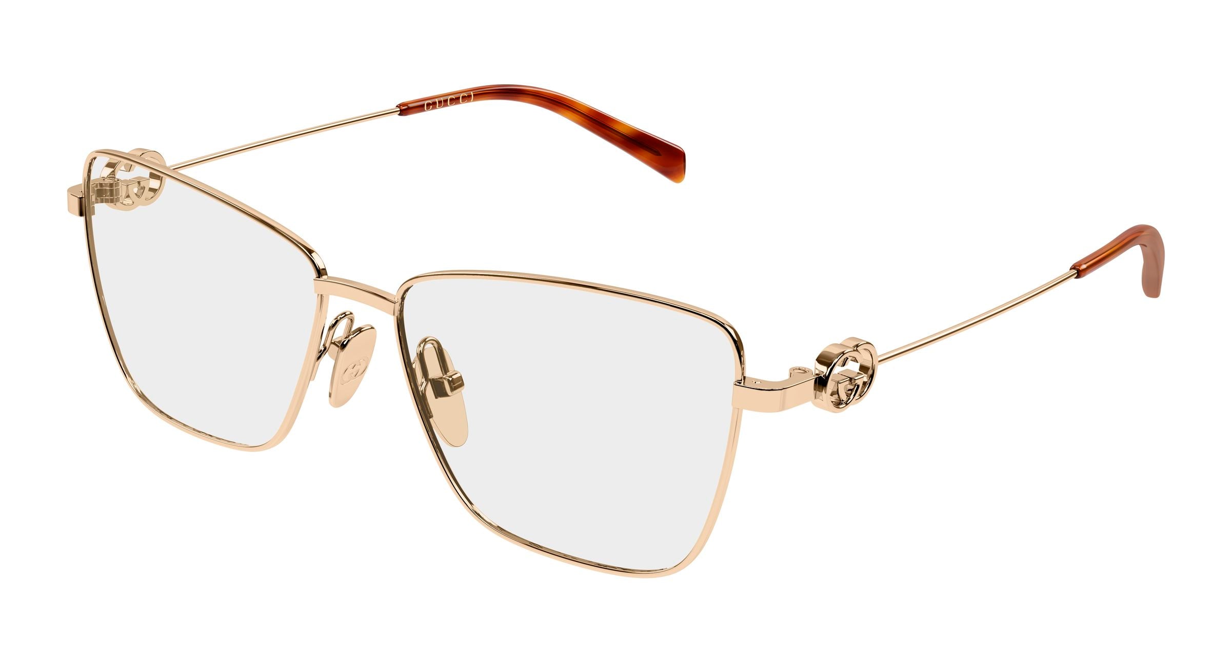 Gucci Donna Gucci GG2226O 003 Montature da vista Metallo Oro Trasparente Farfalla Gucci Donna Gucci GG2226O 003 Montature da vista Metallo Oro Trasparente Farfalla