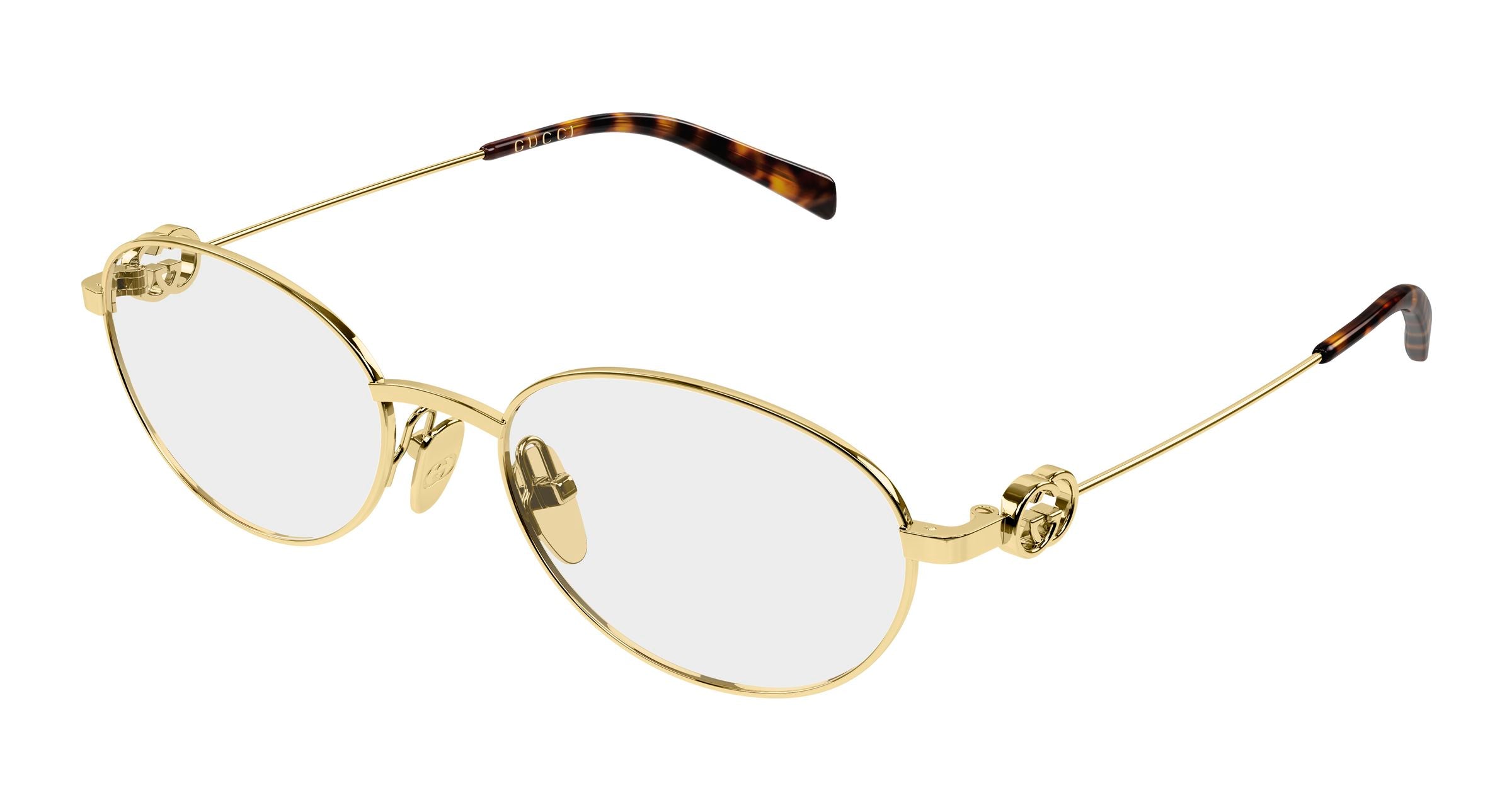 Gucci Donna Gucci GG2227O 001 Montature da vista Metallo Oro Trasparente Rotonda Gucci Donna Gucci GG2227O 001 Montature da vista Metallo Oro Trasparente Rotonda