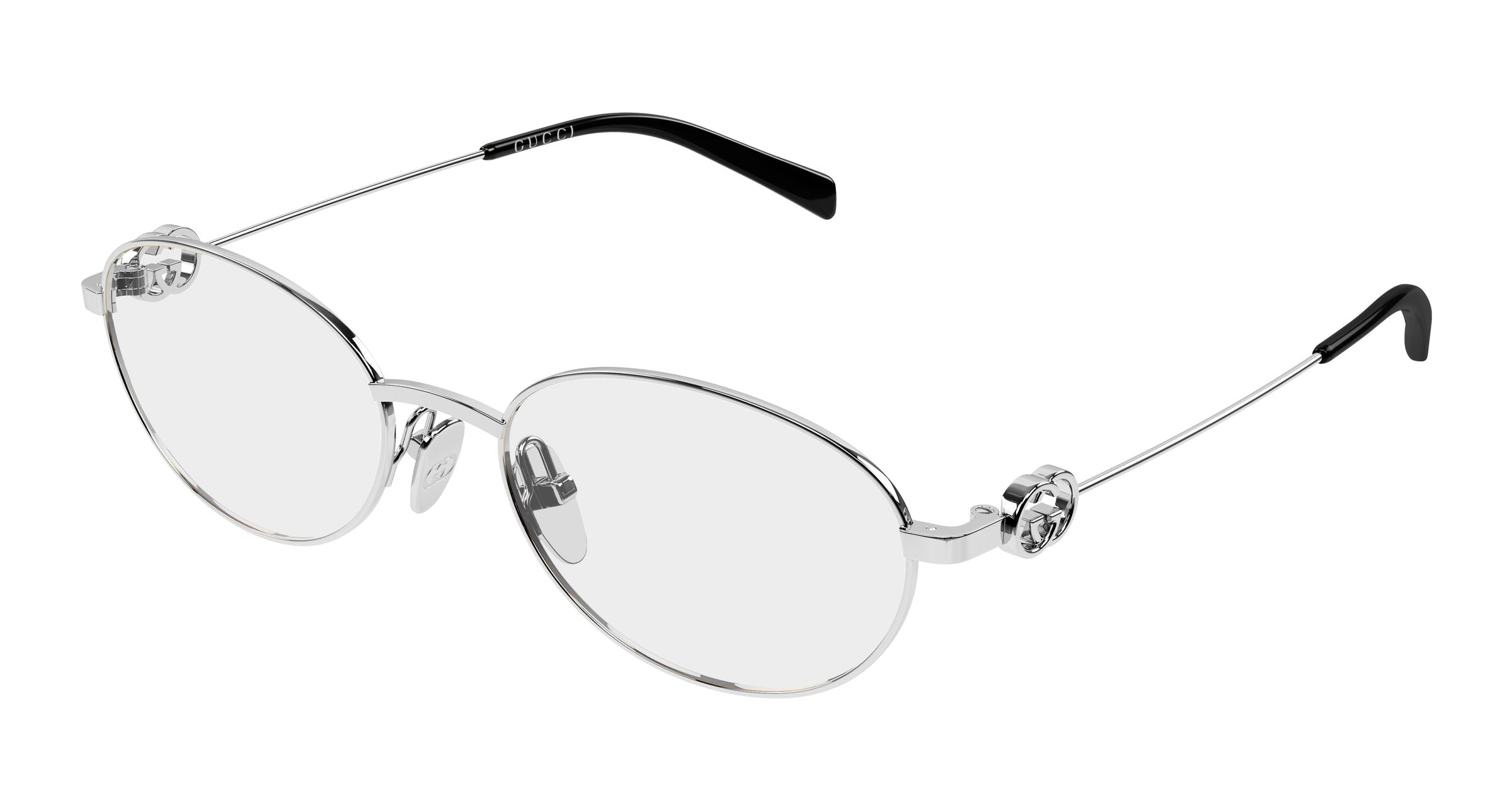 Gucci Donna Gucci GG2227O 002 Montature da vista Metallo Argento Trasparente Rotonda