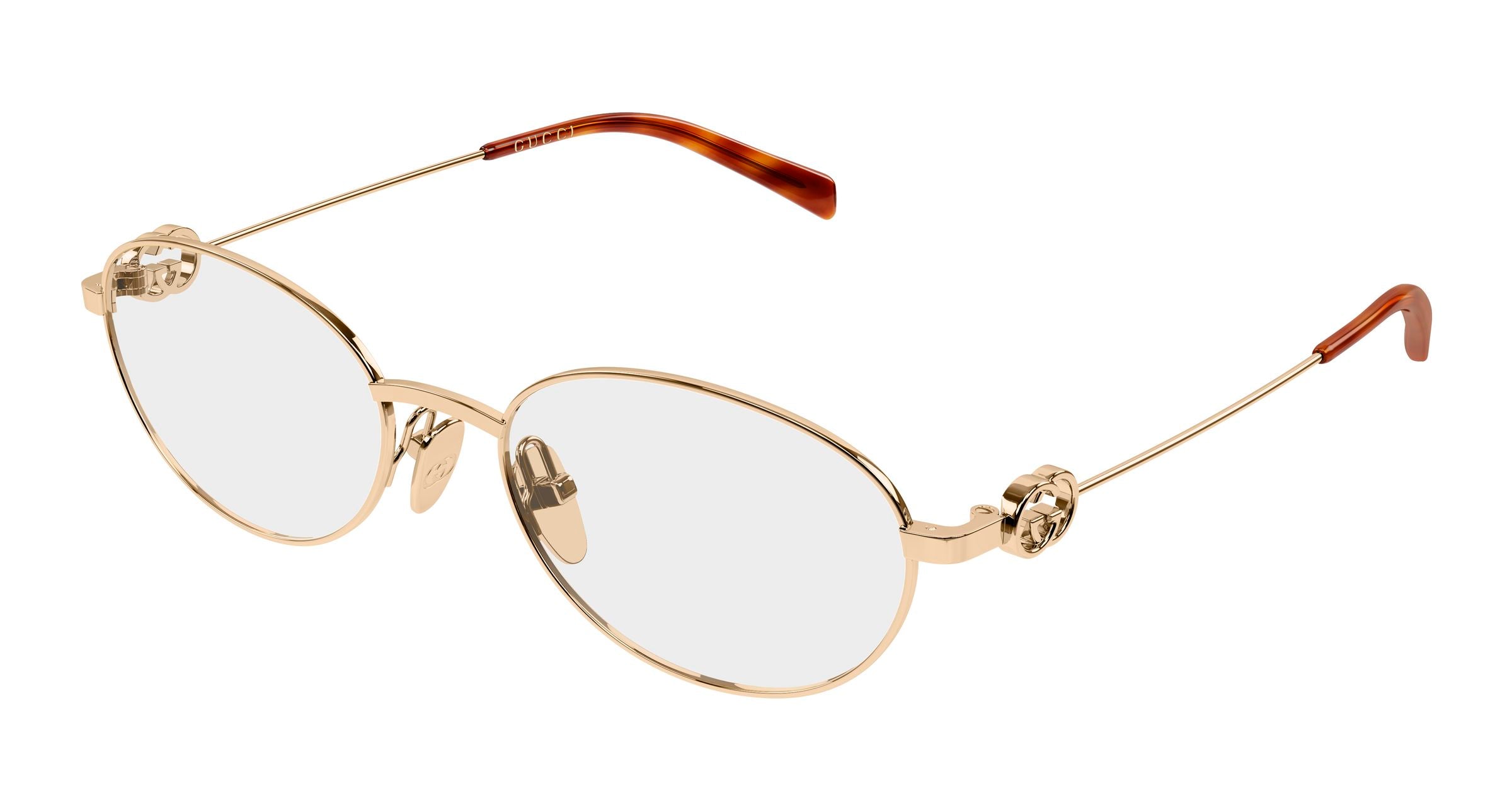 Gucci Donna Gucci GG2227O 003 Montature da vista Metallo Oro Trasparente Rotonda