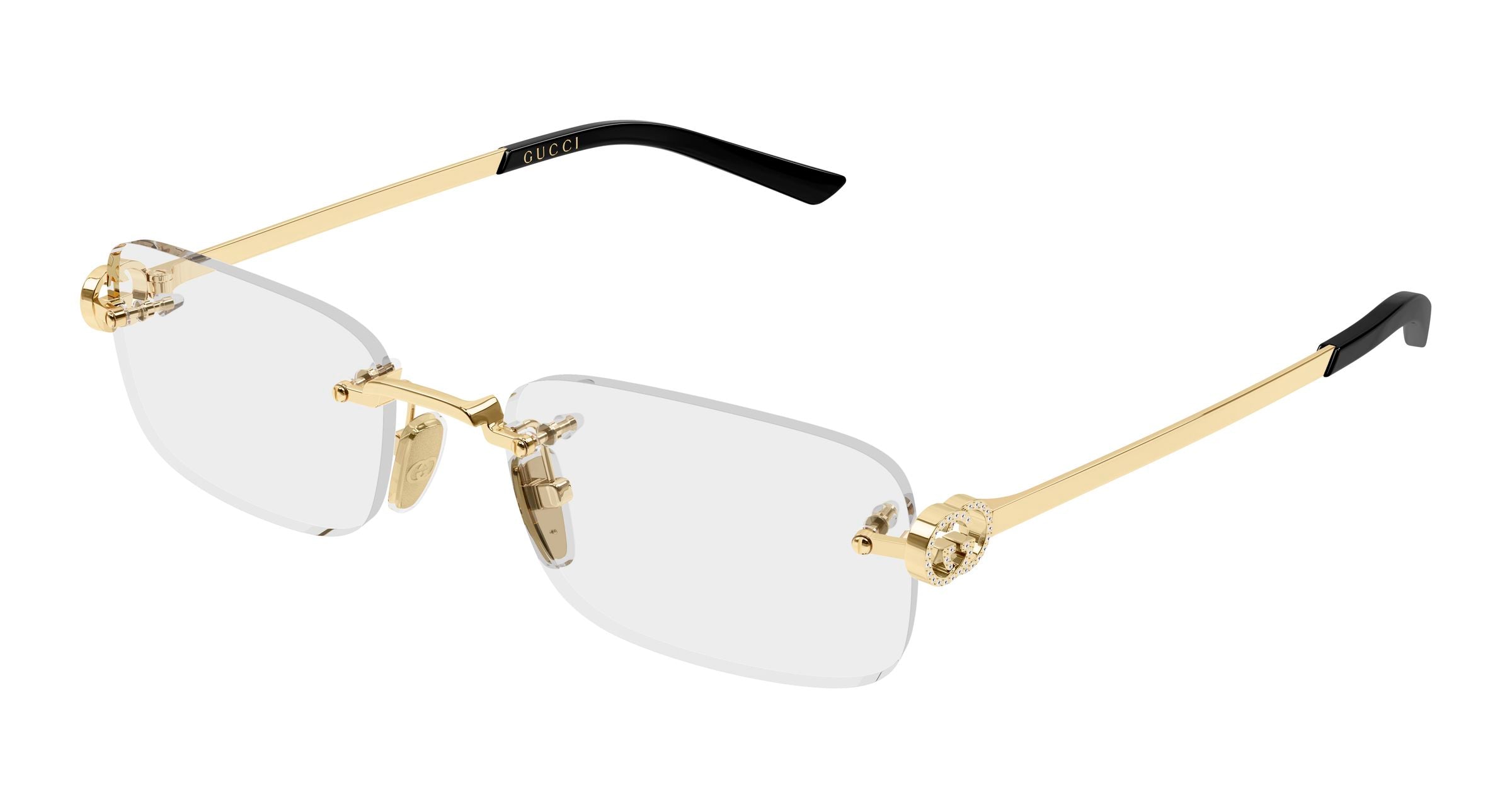 Gucci Donna Gucci GG2231O 002 Montature da vista Metallo Oro Trasparente Squadrata