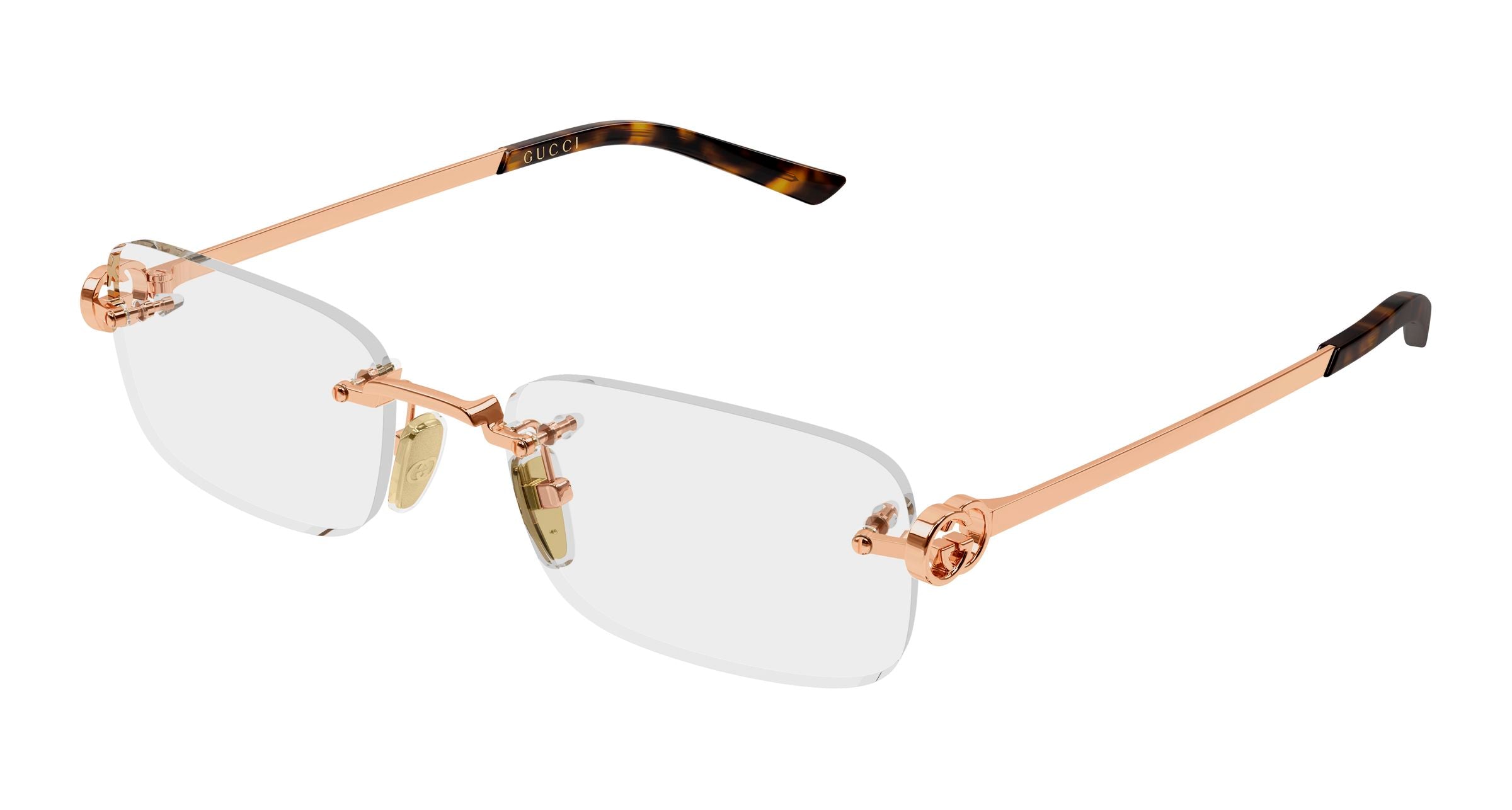 Gucci Donna Gucci GG2231O 003 Montature da vista Metallo Oro Trasparente Squadrata