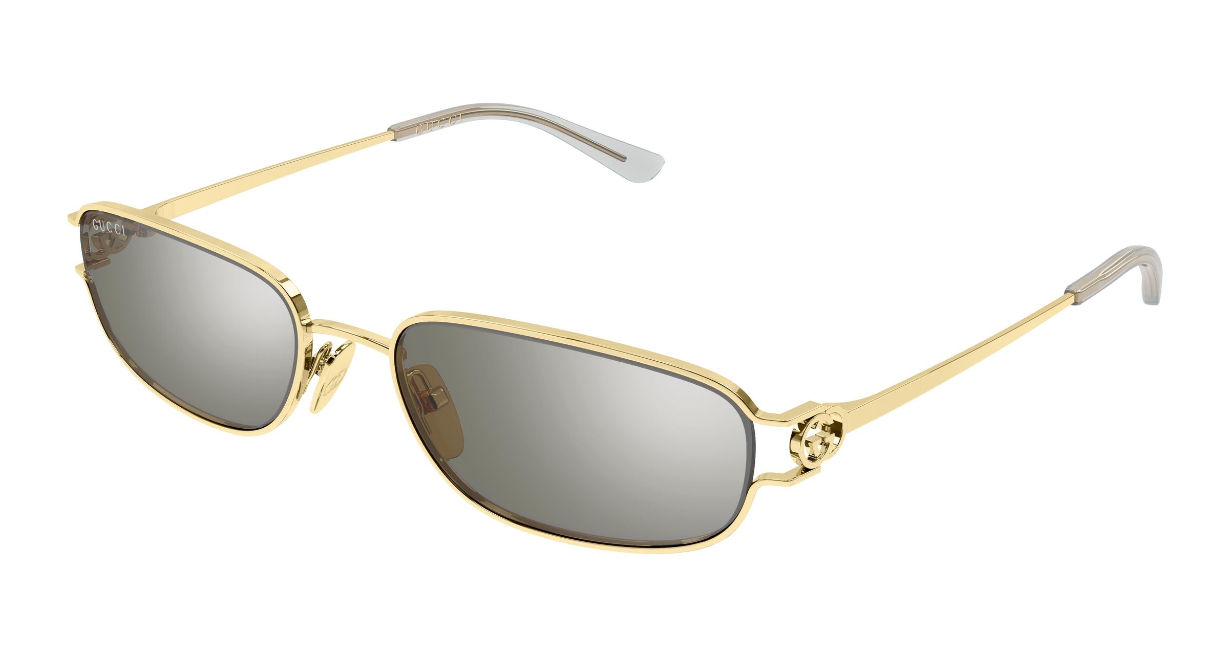 Gucci Donna Gucci GG2232S 003 Occhiali da sole Metallo Oro Grigio Squadrata Flash Gucci Donna Gucci GG2232S 003 Occhiali da sole Metallo Oro Grigio Squadrata Flash