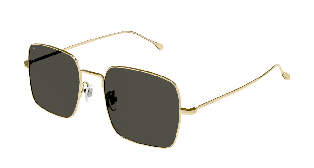 Gucci Unisex GG1184S 001 Occhiali da sole Metallo Oro Grigio Squadrata Normale