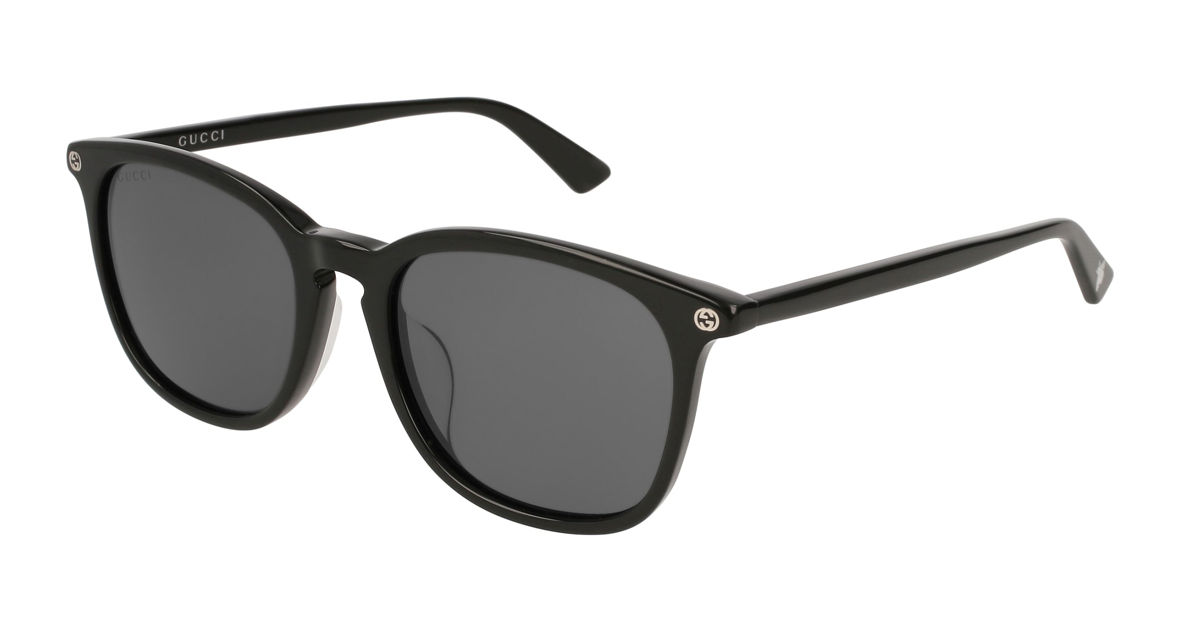 Gucci Unisex Gucci GG0154SA 001 Occhiali da sole Acetato Nero Grigio Squadrata Normale