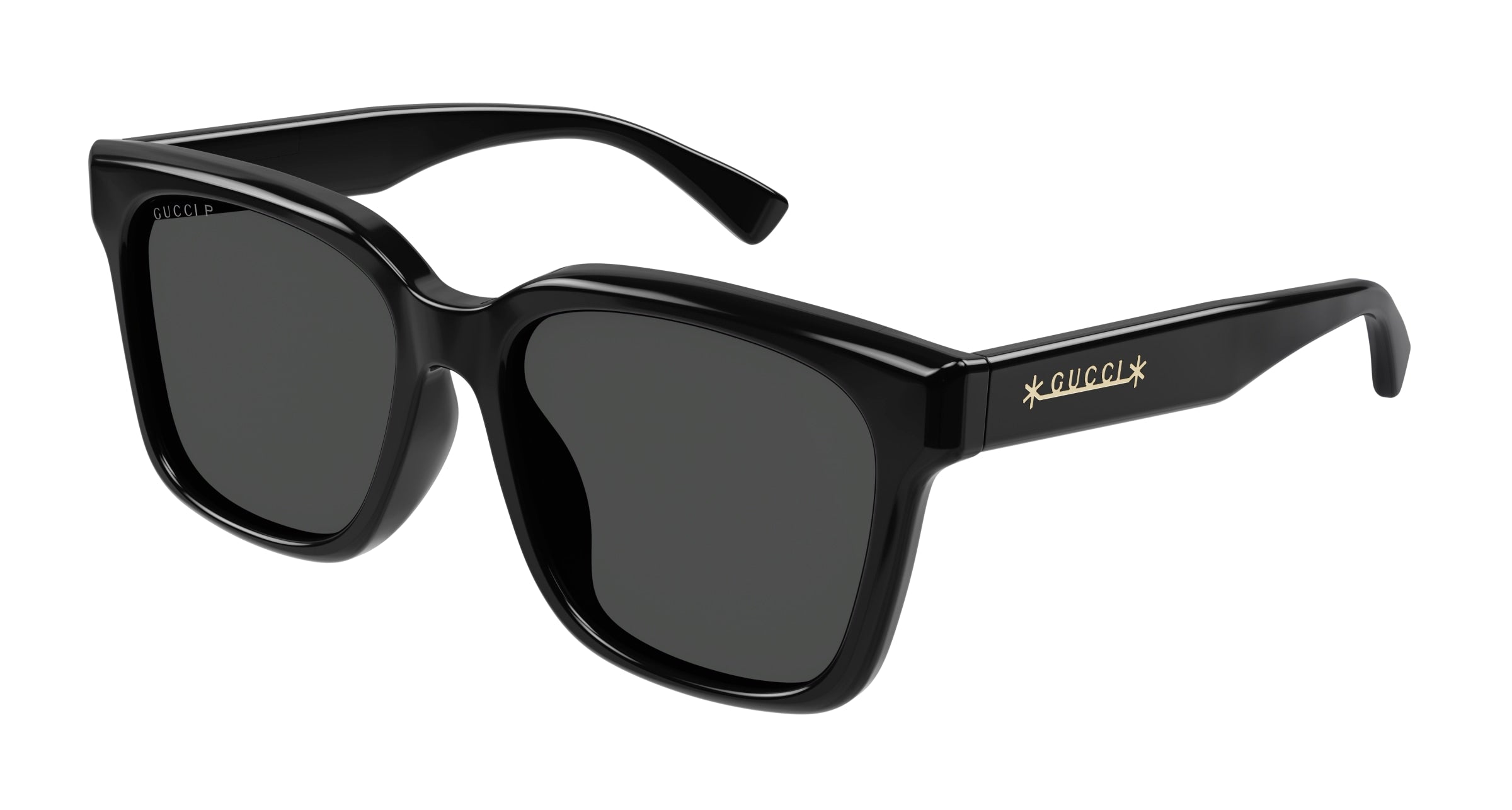 Gucci Unisex Gucci GG1175SK 001 Occhiali da sole Acetato Nero Grigio Squadrata Polarizzata