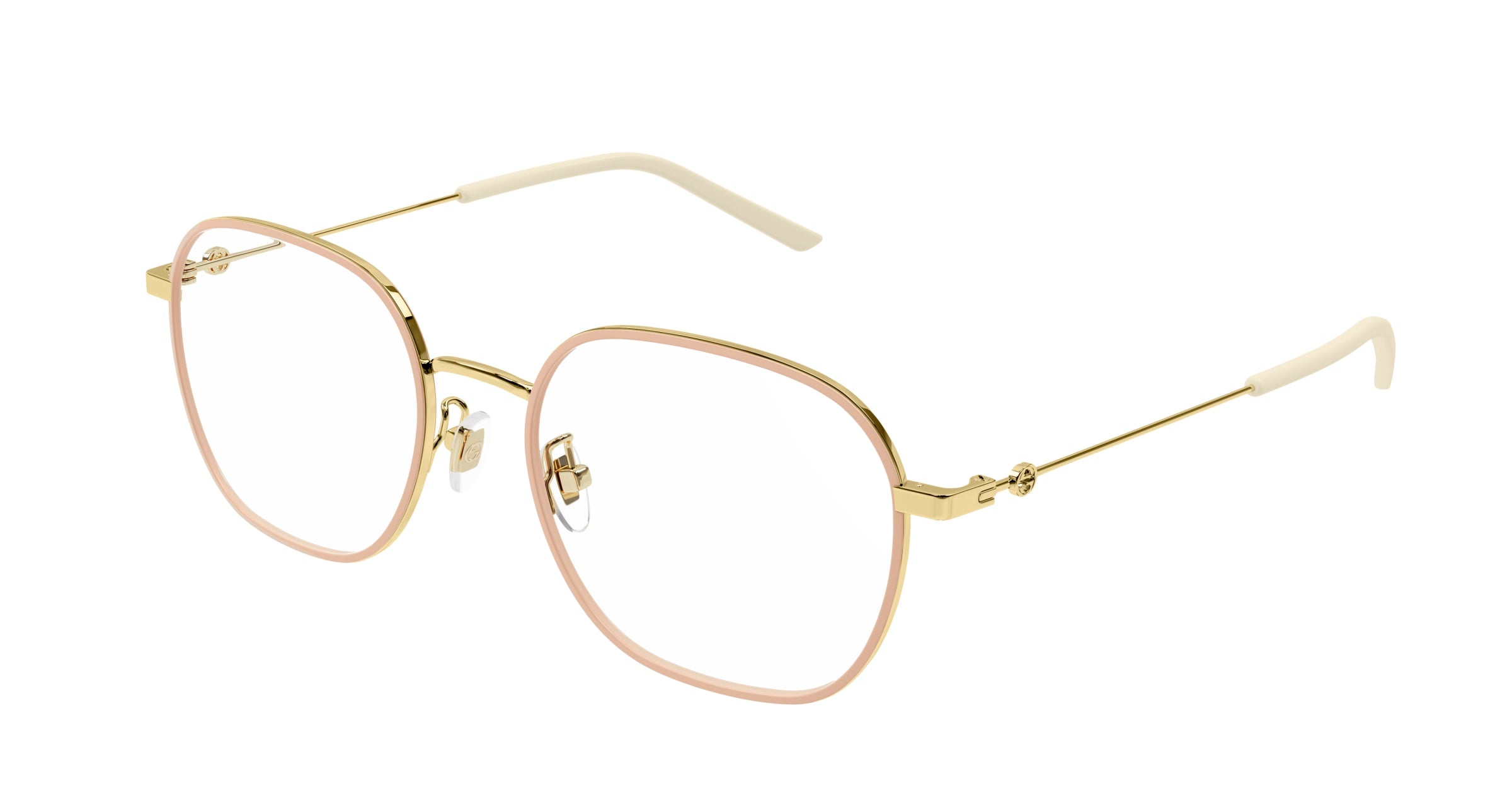 Gucci Unisex Gucci GG1198OA 002 Montature da vista Metallo Oro / Rosa Squadrata