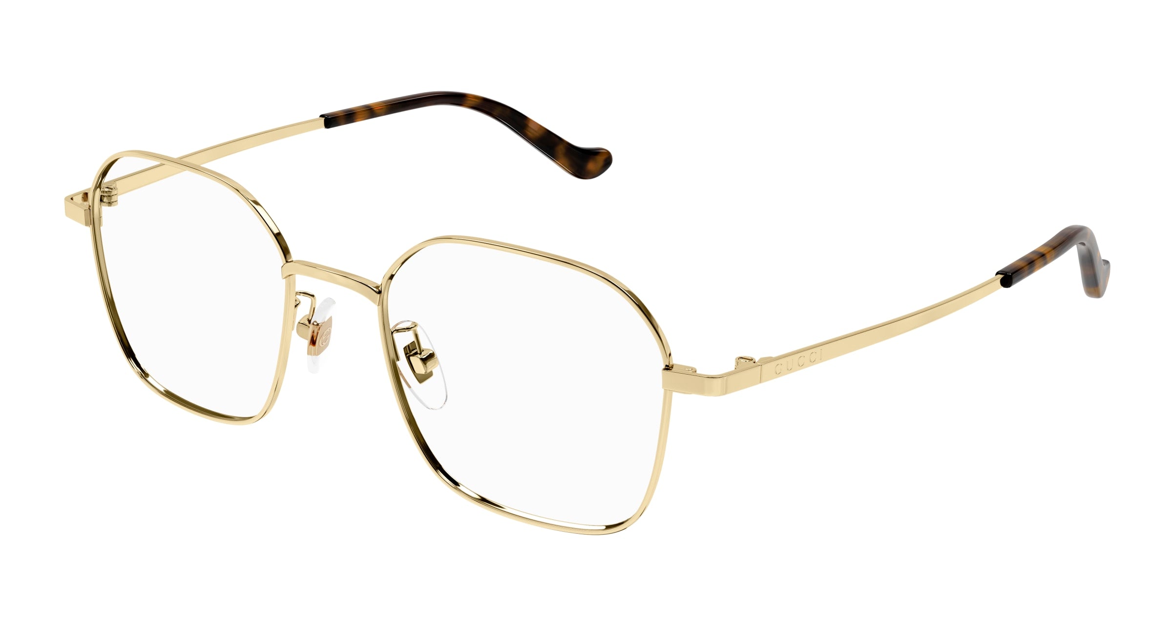 Gucci Unisex Gucci GG1611OA 001 Montature da vista Metallo Oro Trasparente Rotonda