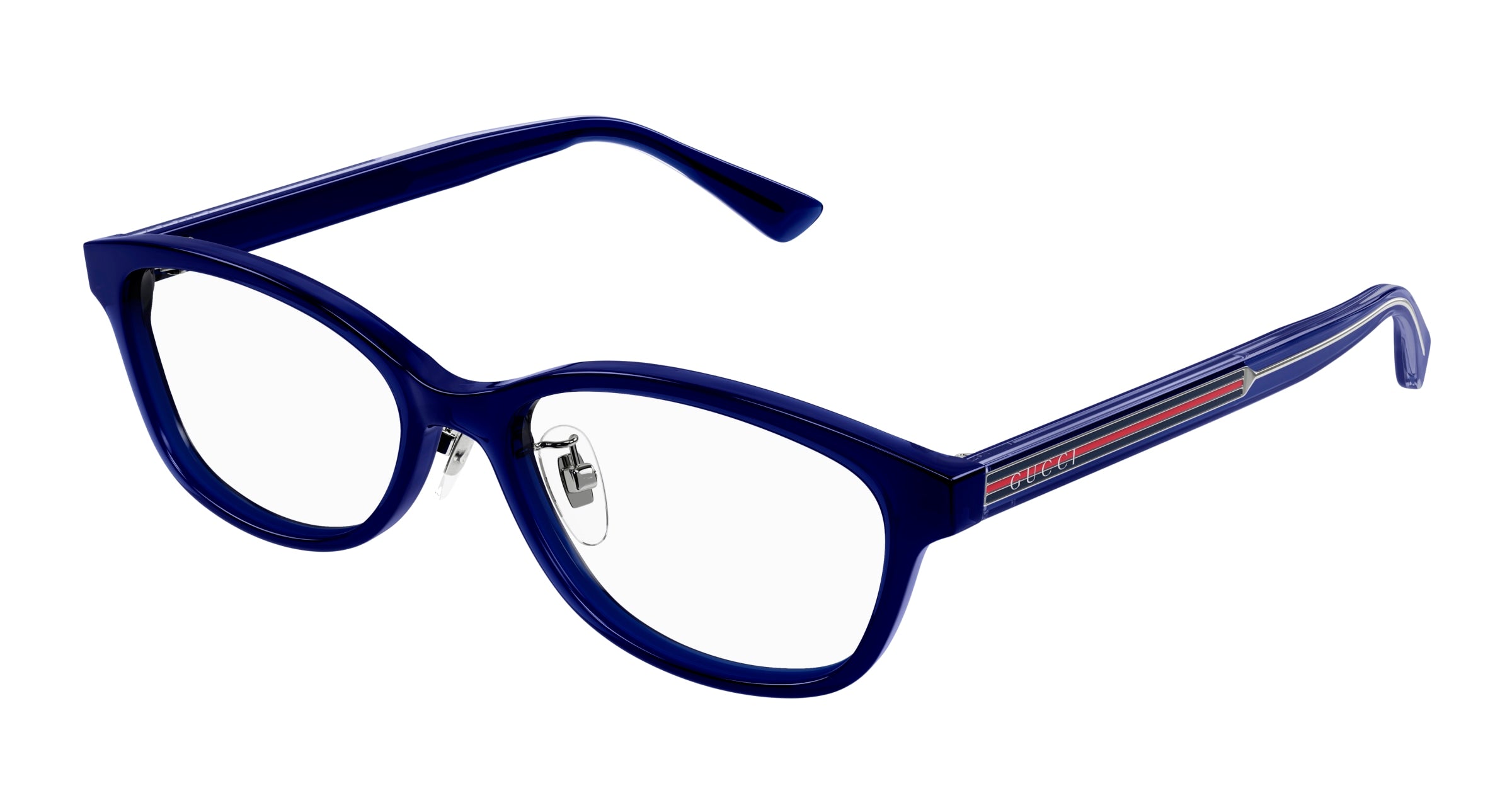Gucci Unisex Gucci GG1612OJ 003 Montature da vista Acetato Blu Trasparente Rotonda