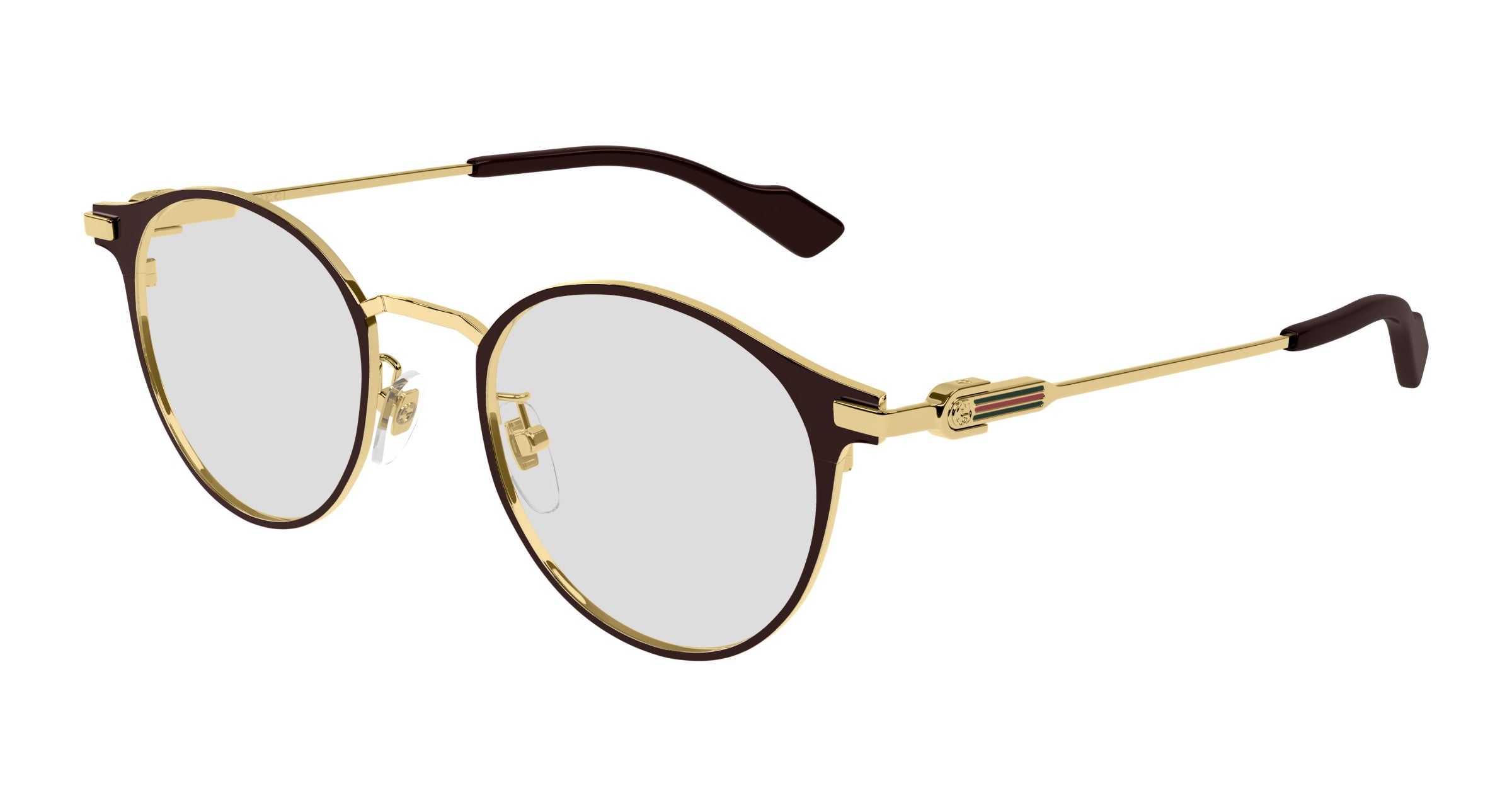Gucci Unisex Gucci GG1739OK 002 Montature da vista Titanio Marrone Trasparente Rotonda
