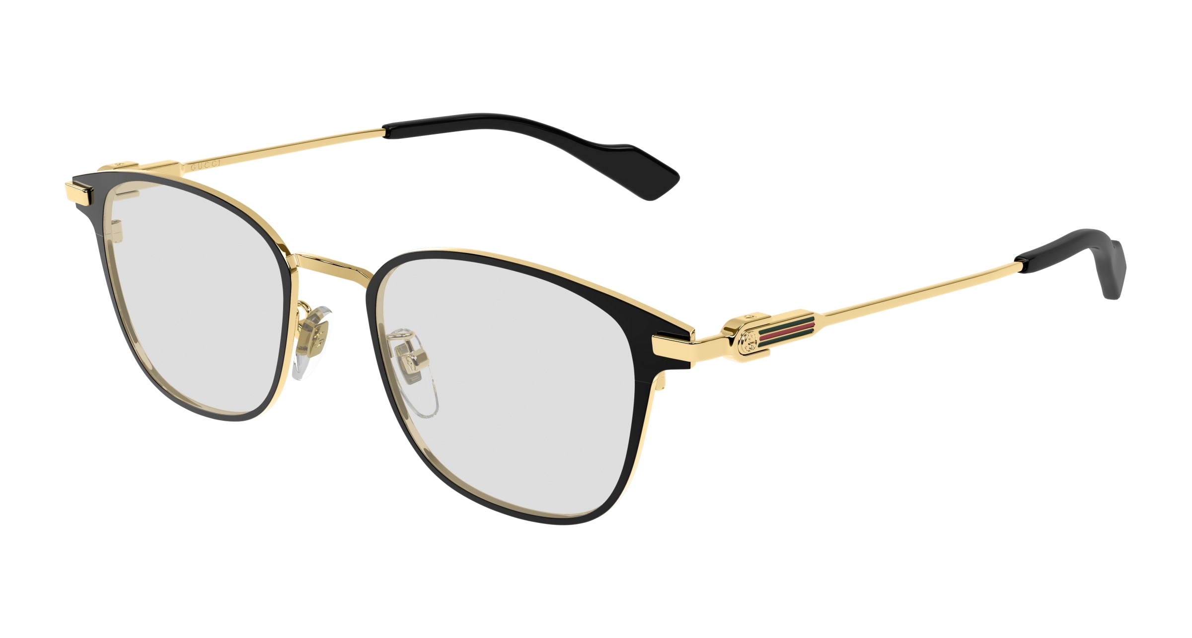 Gucci Unisex Gucci GG1740OK 001 Montature da vista Titanio Nero Trasparente Rotonda