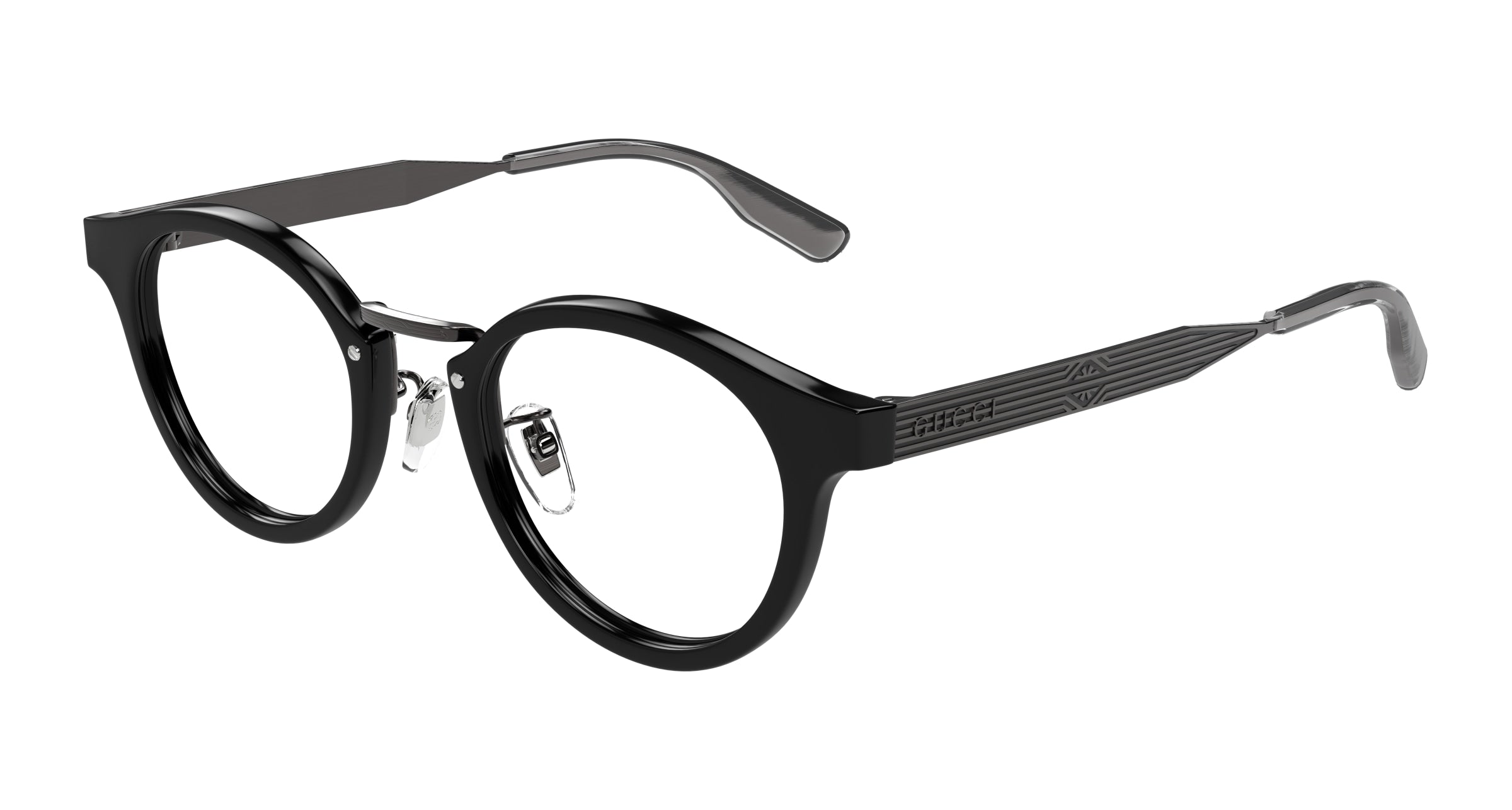 Gucci Unisex Gucci GG1743OJ 001 Montature da vista Acetato Nero Trasparente Rotonda Gucci Unisex Gucci GG1743OJ 001 Montature da vista Acetato Nero Trasparente Rotonda