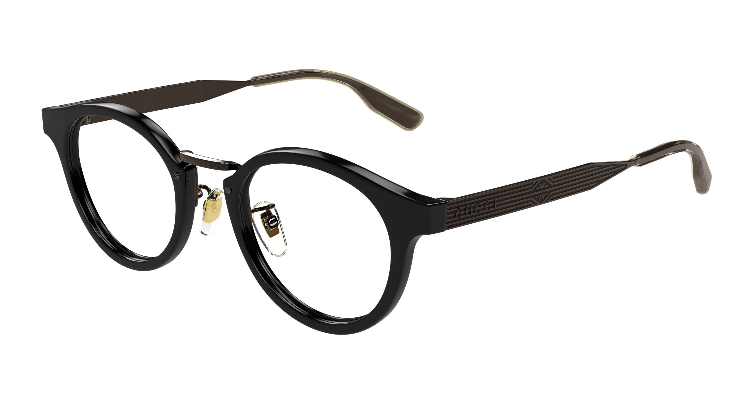 Gucci Unisex Gucci GG1743OJ 002 Montature da vista Acetato Nero Trasparente Rotonda Gucci Unisex Gucci GG1743OJ 002 Montature da vista Acetato Nero Trasparente Rotonda