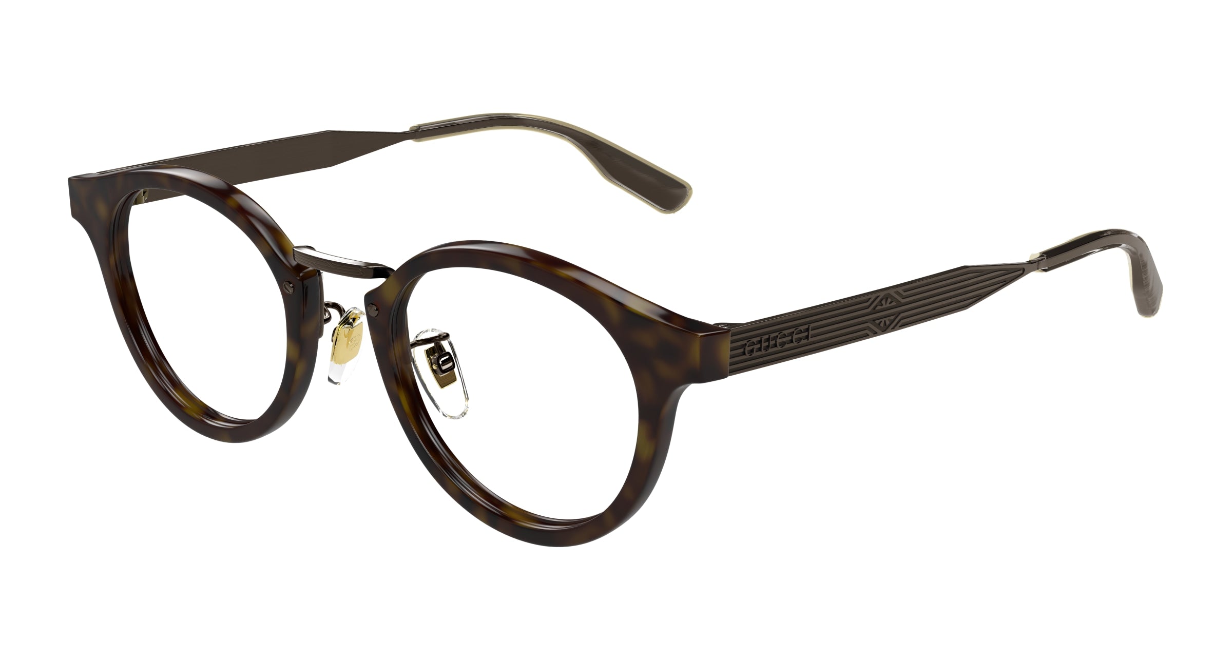 Gucci Unisex Gucci GG1743OJ 003 Montature da vista Acetato Havana Trasparente Rotonda Gucci Unisex Gucci GG1743OJ 003 Montature da vista Acetato Havana Trasparente Rotonda
