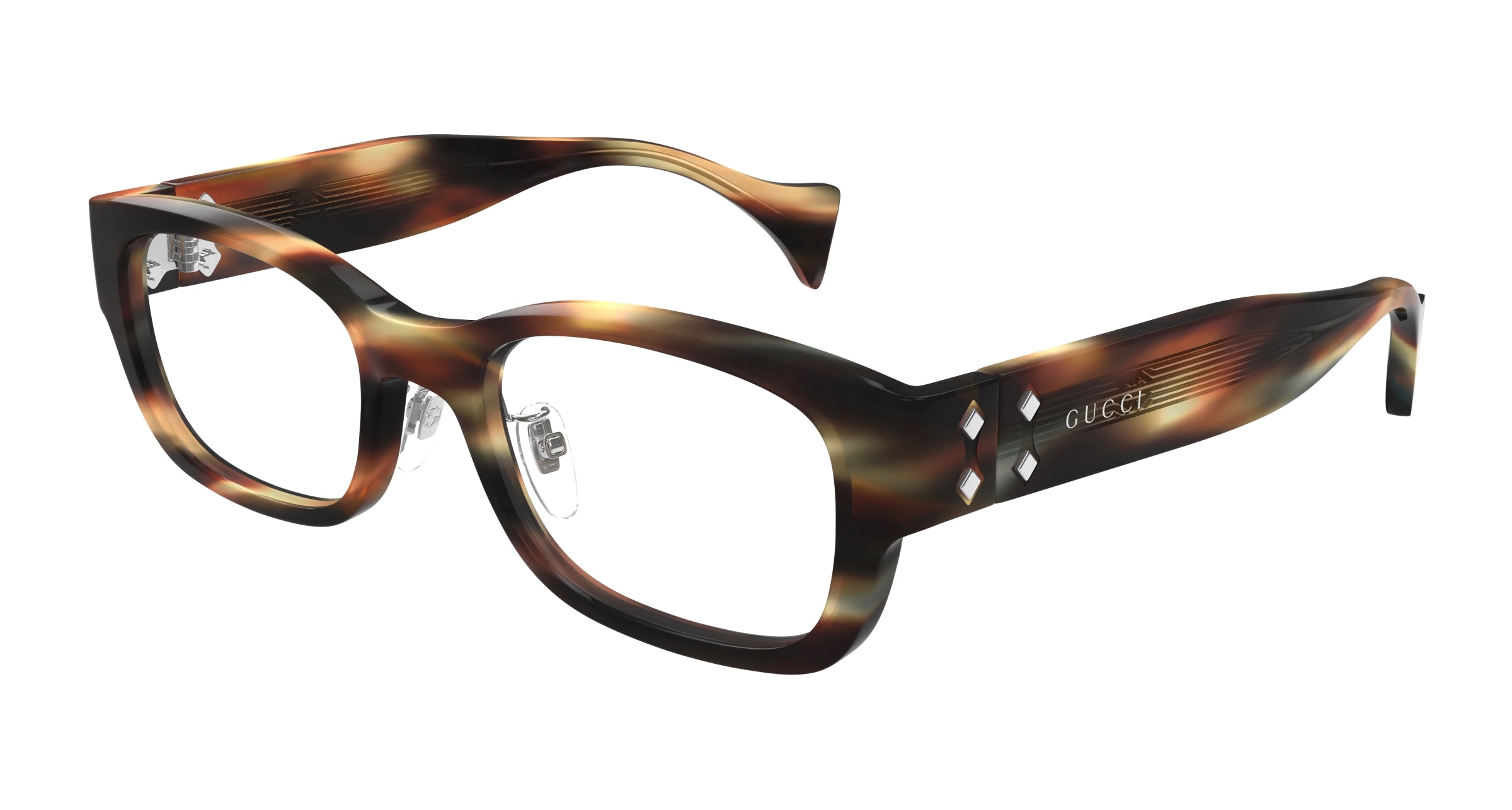 Gucci Unisex Gucci GG1744OJ 003 Montature da vista Acetato Havana Trasparente Squadrata Gucci Unisex Gucci GG1744OJ 003 Montature da vista Acetato Havana Trasparente Squadrata