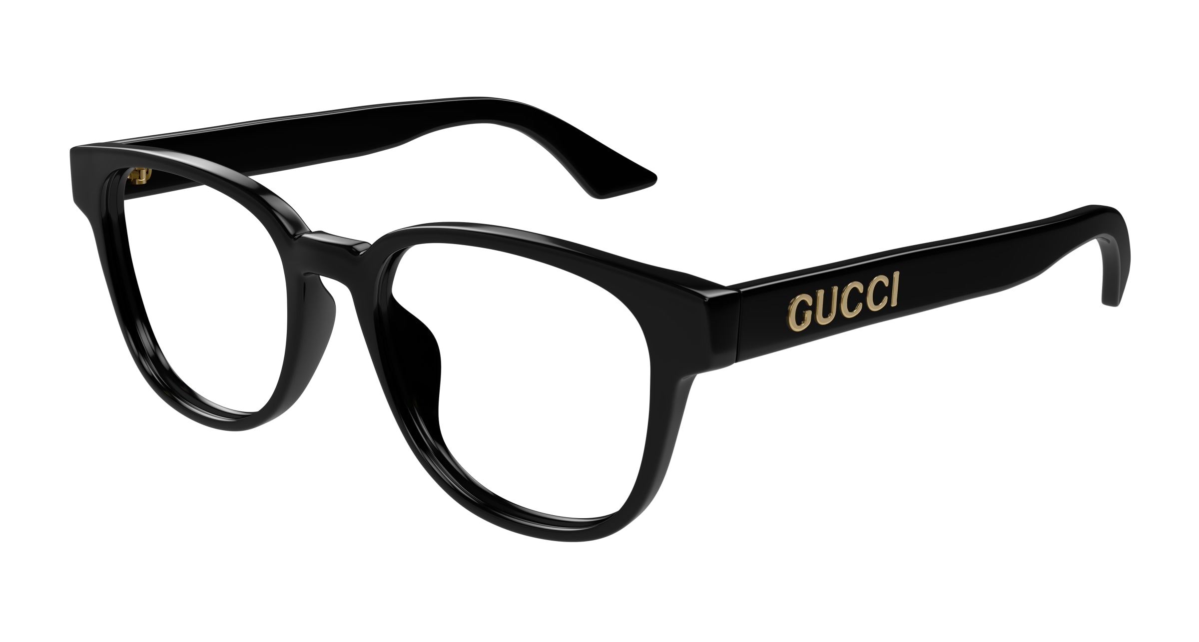 Gucci Unisex Gucci GG1746OA 001 Montature da vista Acetato Nero Trasparente Rotonda