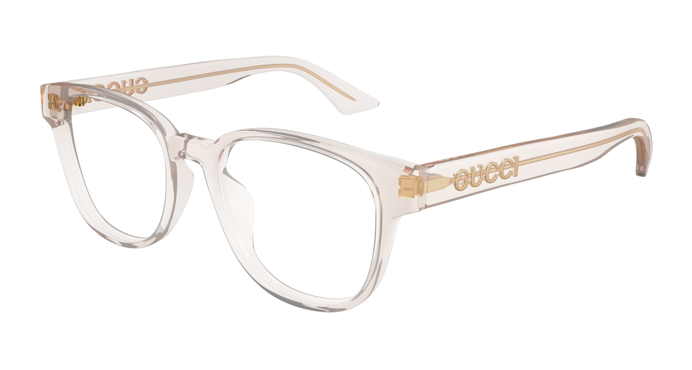 Gucci Unisex Gucci GG1746OA 002 Montature da vista Acetato Rosa Trasparente Rotonda