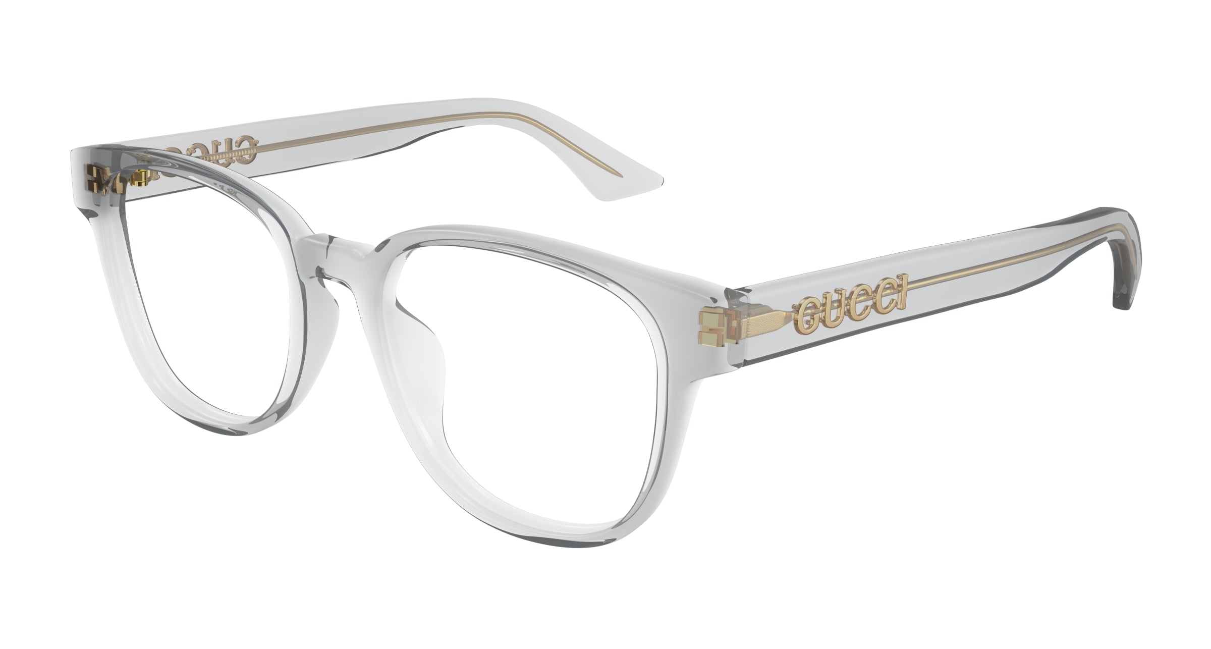 Gucci Unisex Gucci GG1746OA 003 Montature da vista Acetato Grigio Trasparente Rotonda