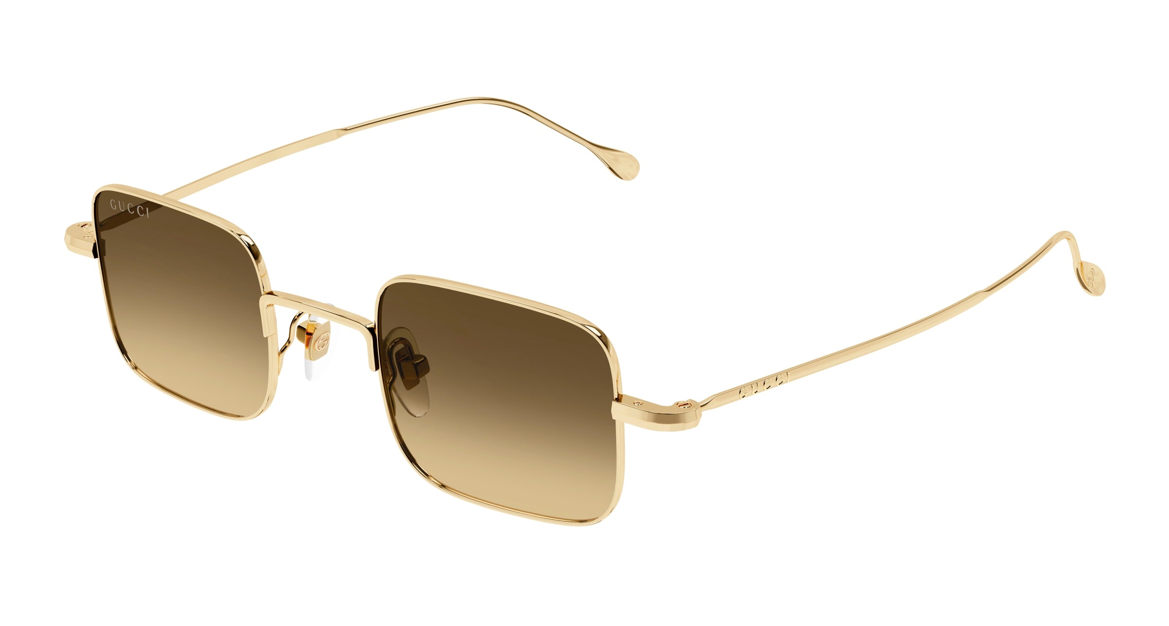 Gucci Unisex Gucci GG1813S 002 Occhiali da sole Metallo Oro Marrone Squadrata Gucci Unisex Gucci GG1813S 002 Occhiali da sole Metallo Oro Marrone Squadrata