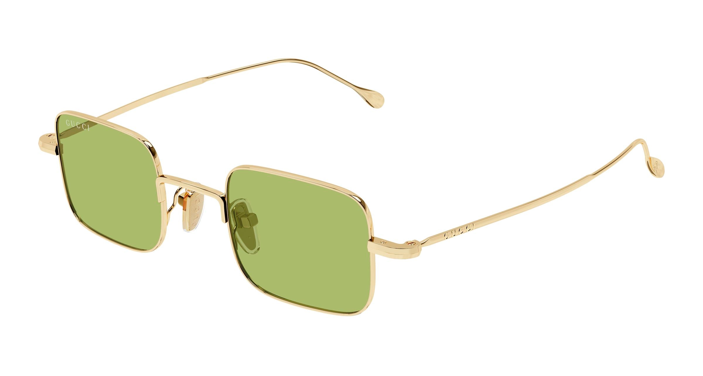 Gucci Unisex Gucci GG1813S 006 Occhiali da sole Metallo Oro Verde Squadrata Gucci Unisex Gucci GG1813S 006 Occhiali da sole Metallo Oro Verde Squadrata