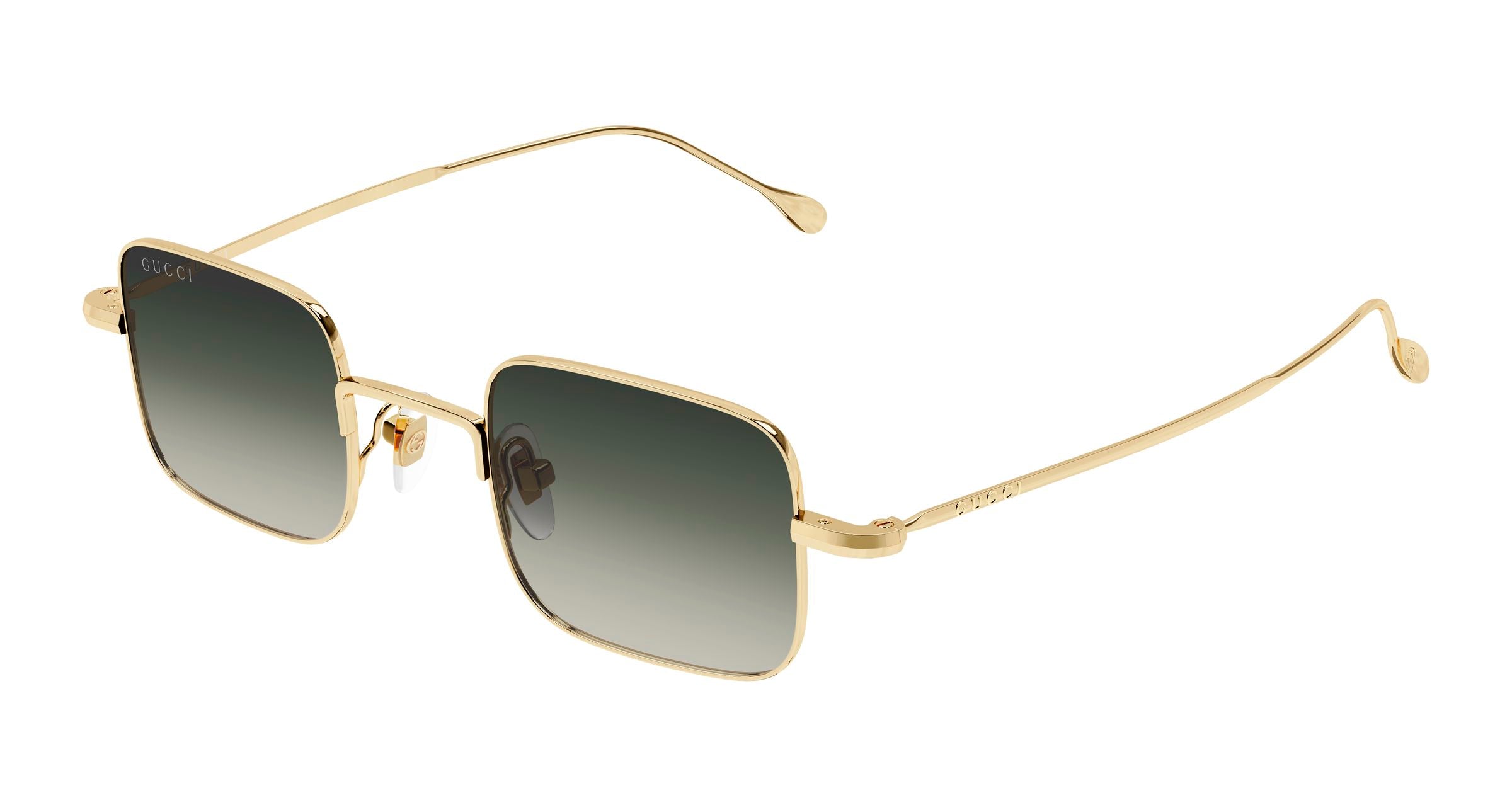 Gucci Unisex Gucci GG1813S 008 Occhiali da sole Metallo Oro Grigio Squadrata