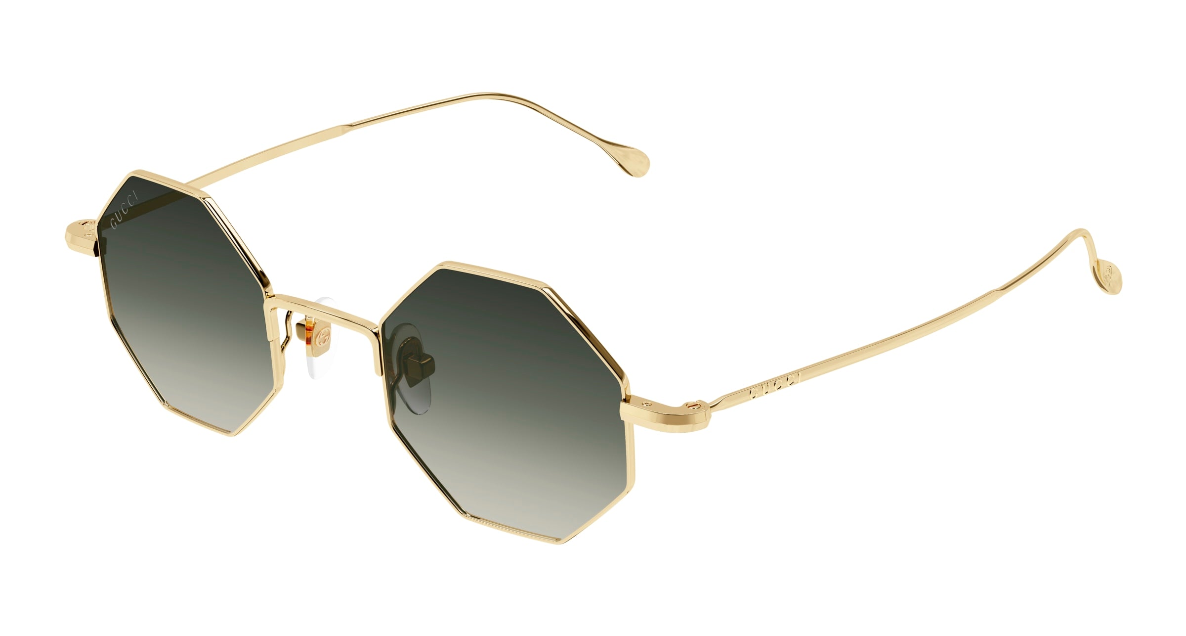 Gucci Unisex Gucci GG1814S 001 Occhiali da sole Metallo Oro Grigio Geometrica
