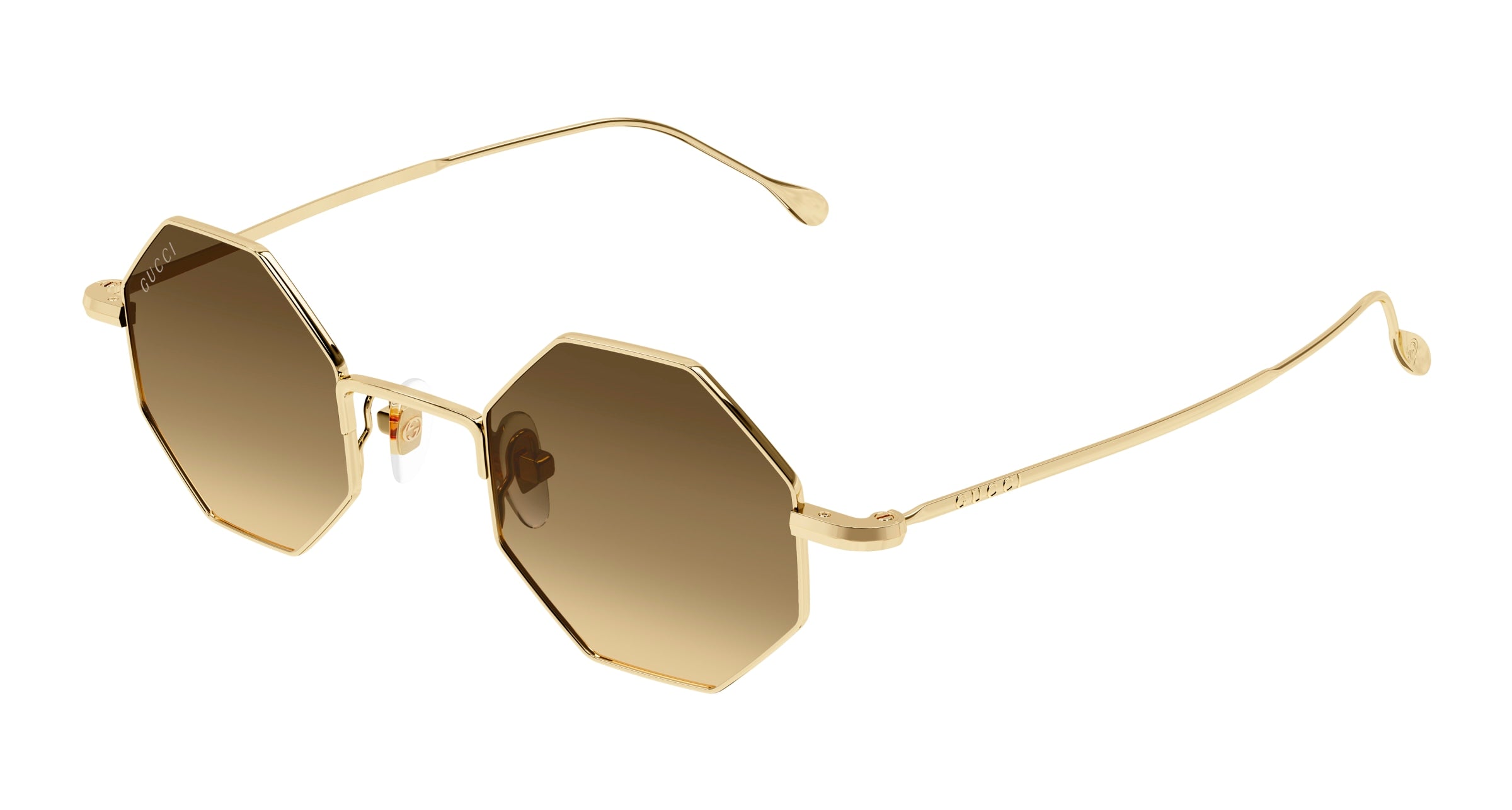 Gucci Unisex Gucci GG1814S 002 Occhiali da sole Metallo Oro Marrone Geometrica Gucci Unisex Gucci GG1814S 002 Occhiali da sole Metallo Oro Marrone Geometrica