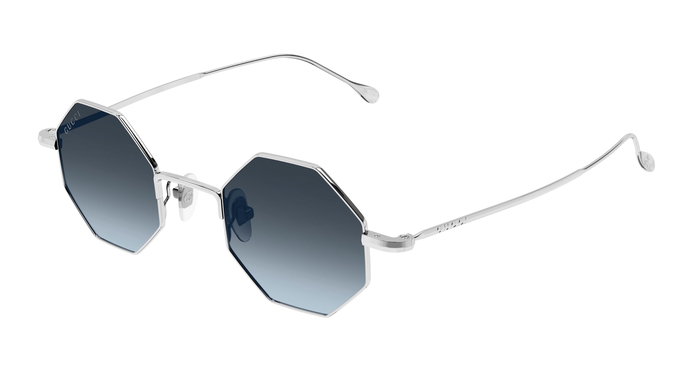 Gucci Unisex Gucci GG1814S 003 Occhiali da sole Metallo Argento Blu Geometrica
