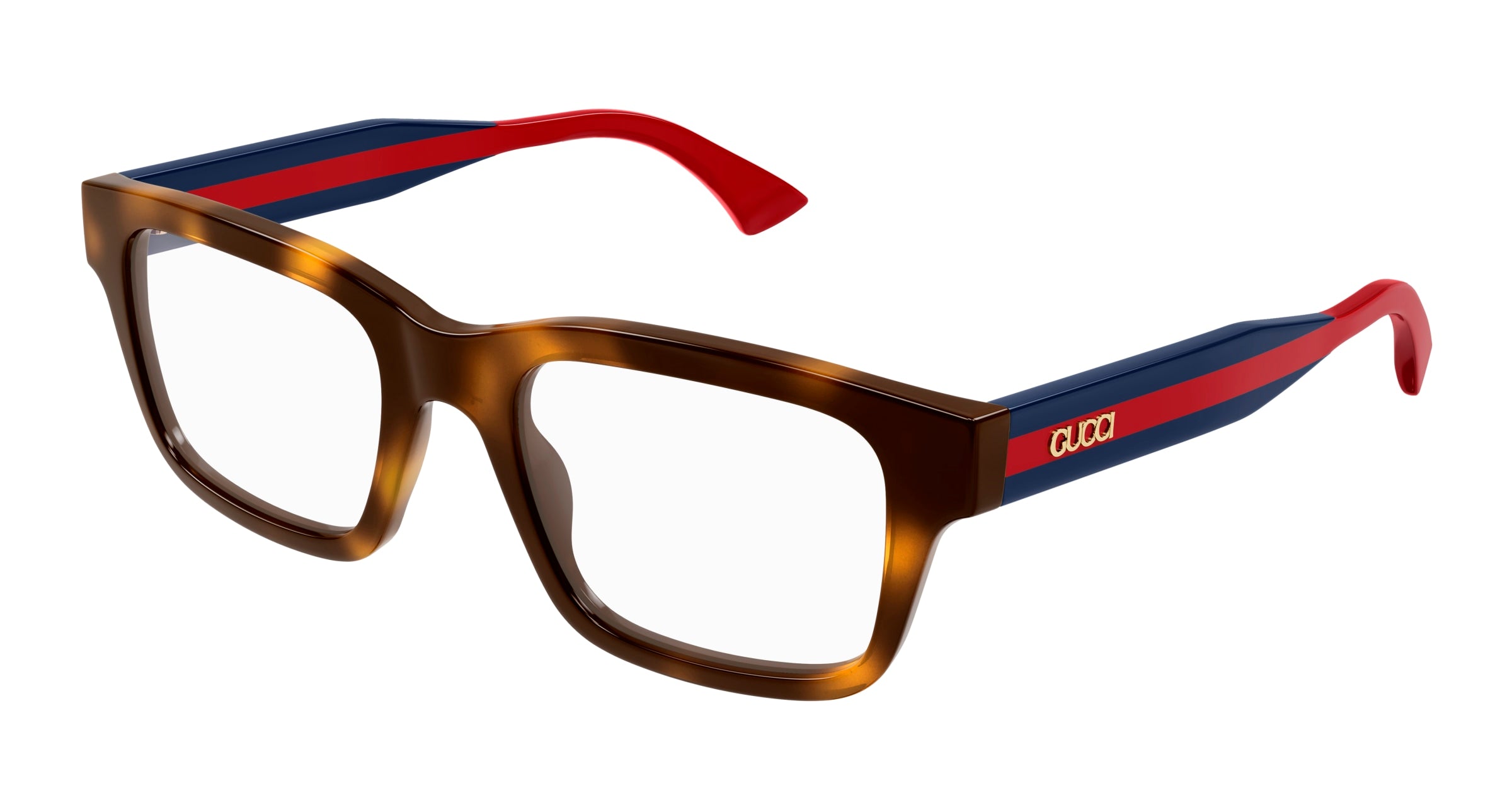 Gucci Unisex Gucci GG1865O 005 Montature da vista Acetato Havana Trasparente Squadrata