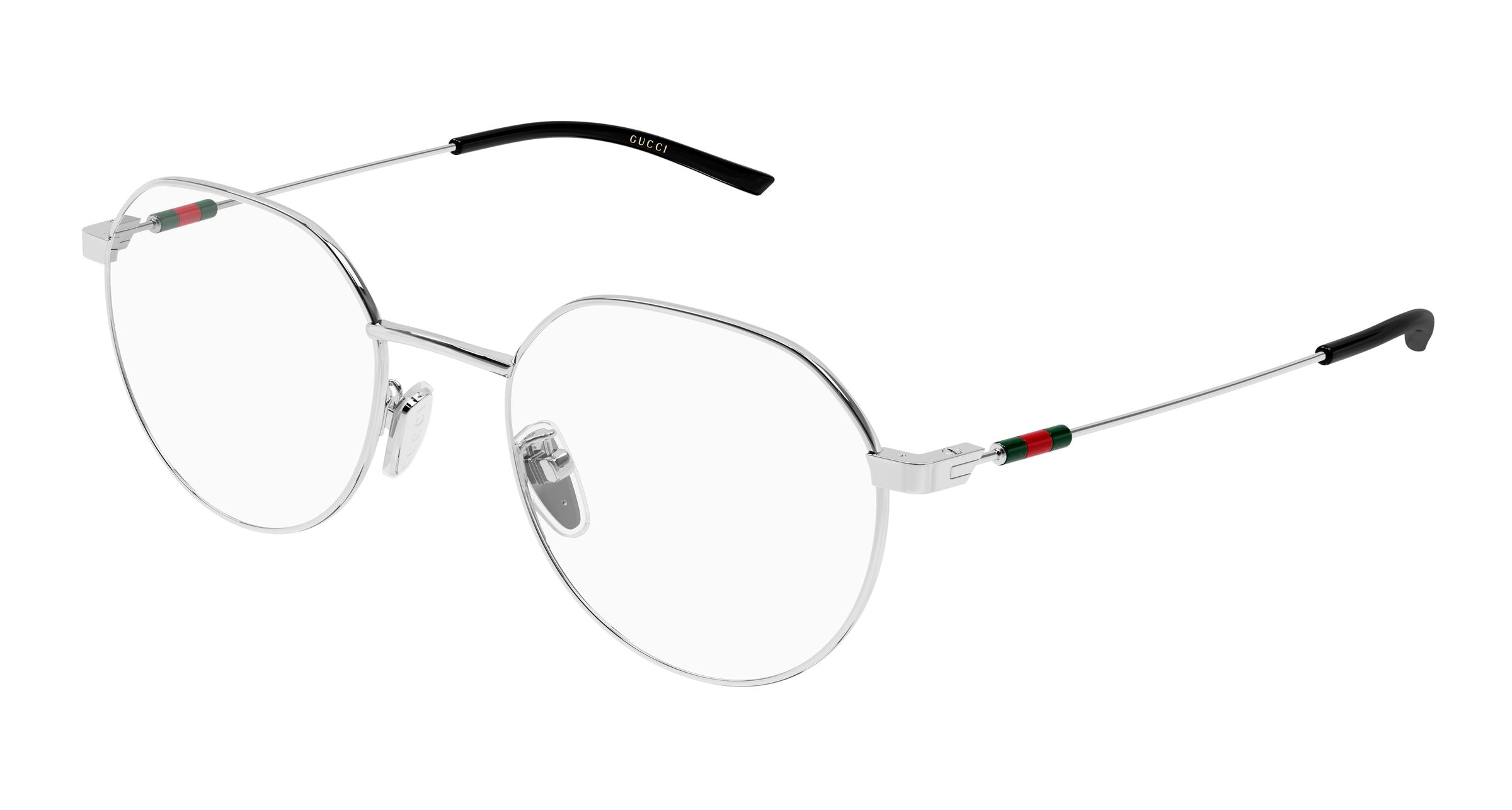 Gucci Unisex Gucci GG2141OK 001 Montature da vista Metallo Argento Trasparente Rotonda