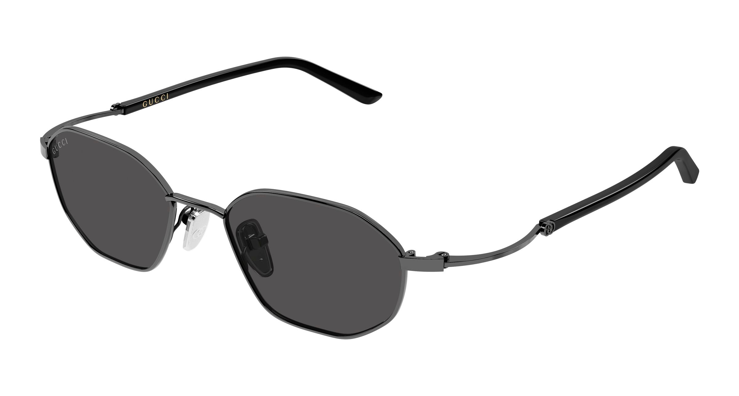 Gucci Unisex Gucci GG2257S 001 Occhiali da sole Metallo Rutenio Grigio Geometrica Gucci Unisex Gucci GG2257S 001 Occhiali da sole Metallo Rutenio Grigio Geometrica