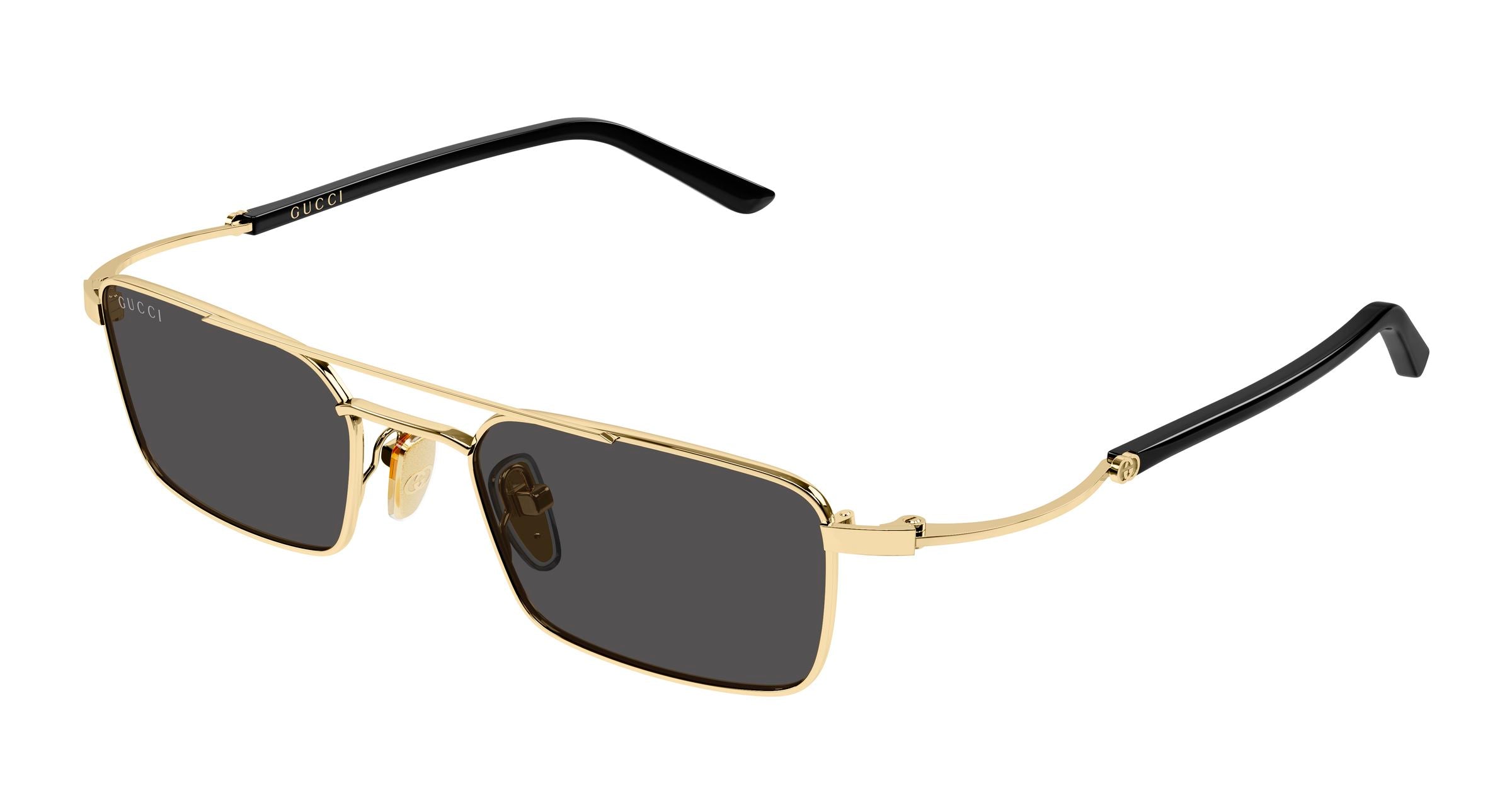 Gucci Unisex Gucci GG2258S 001 Occhiali da sole Metallo Oro Grigio Squadrata