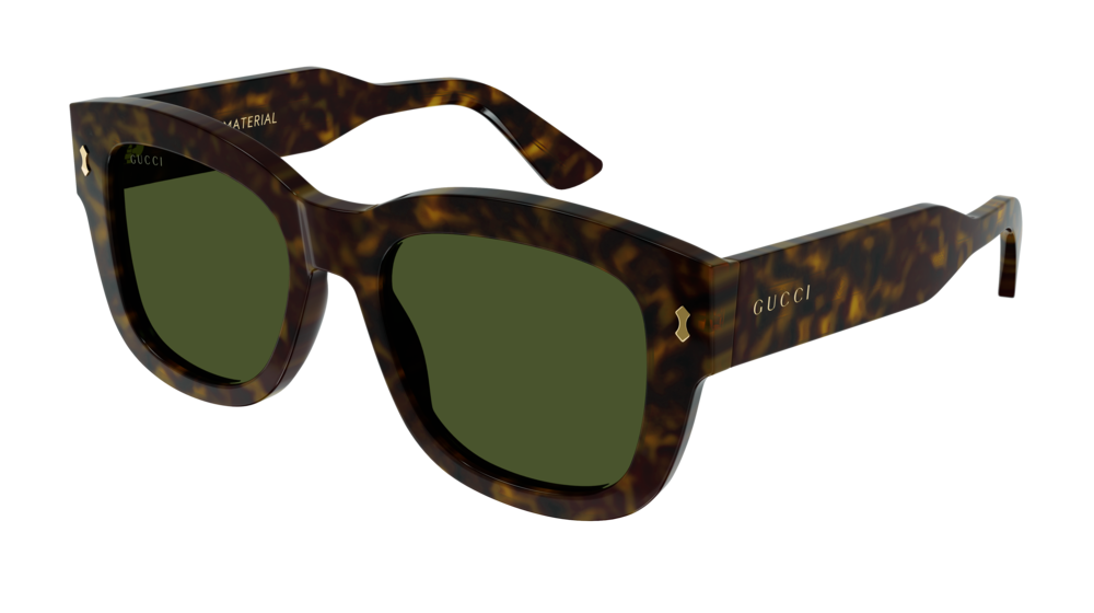 Gucci Uomo GG1110S 002 Occhiali da sole Bio-acetato Havana Verde Squadrata Normale