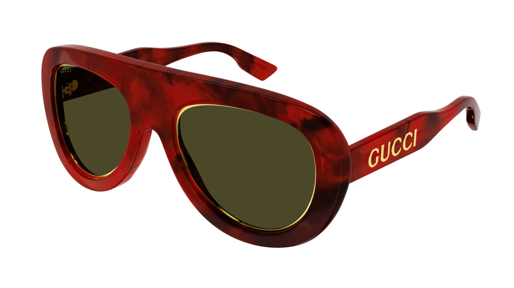 Gucci Uomo GG1152S 003 Occhiali da sole Acetato Havana Verde Pilot Normale Gucci Uomo GG1152S 003 Occhiali da sole Acetato Havana Verde Pilot Normale