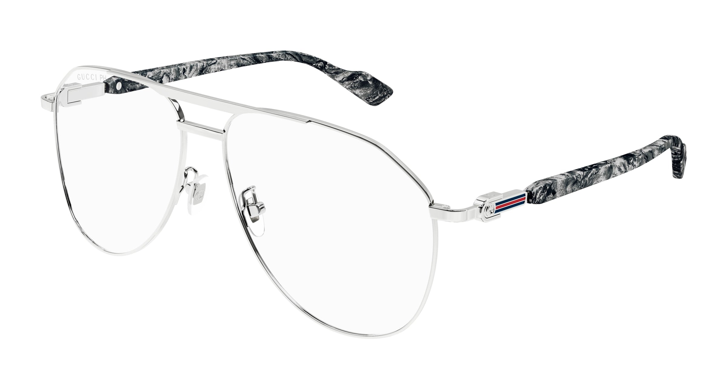 Gucci Uomo GG1220S 006 Occhiali da sole Metallo Argento Trasparente Pilot Fotocromatiche Fotocromatico Gucci Uomo GG1220S 006 Occhiali da sole Metallo Argento Trasparente Pilot Fotocromatiche Fotocromatico